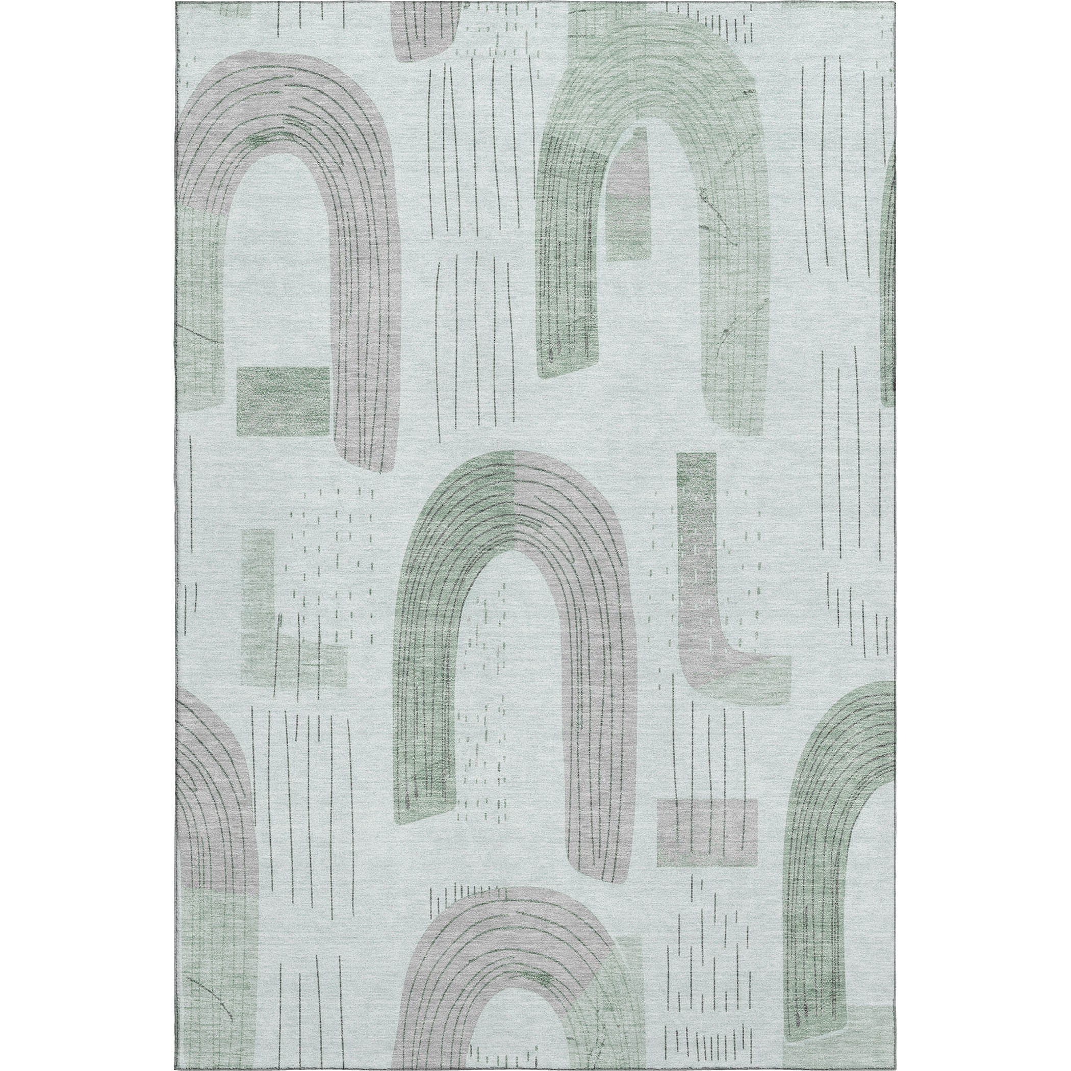 Sarajevo Machine Washable Transitional Mint Green Rug 2'6" x 3'10" #shape_Rectangle