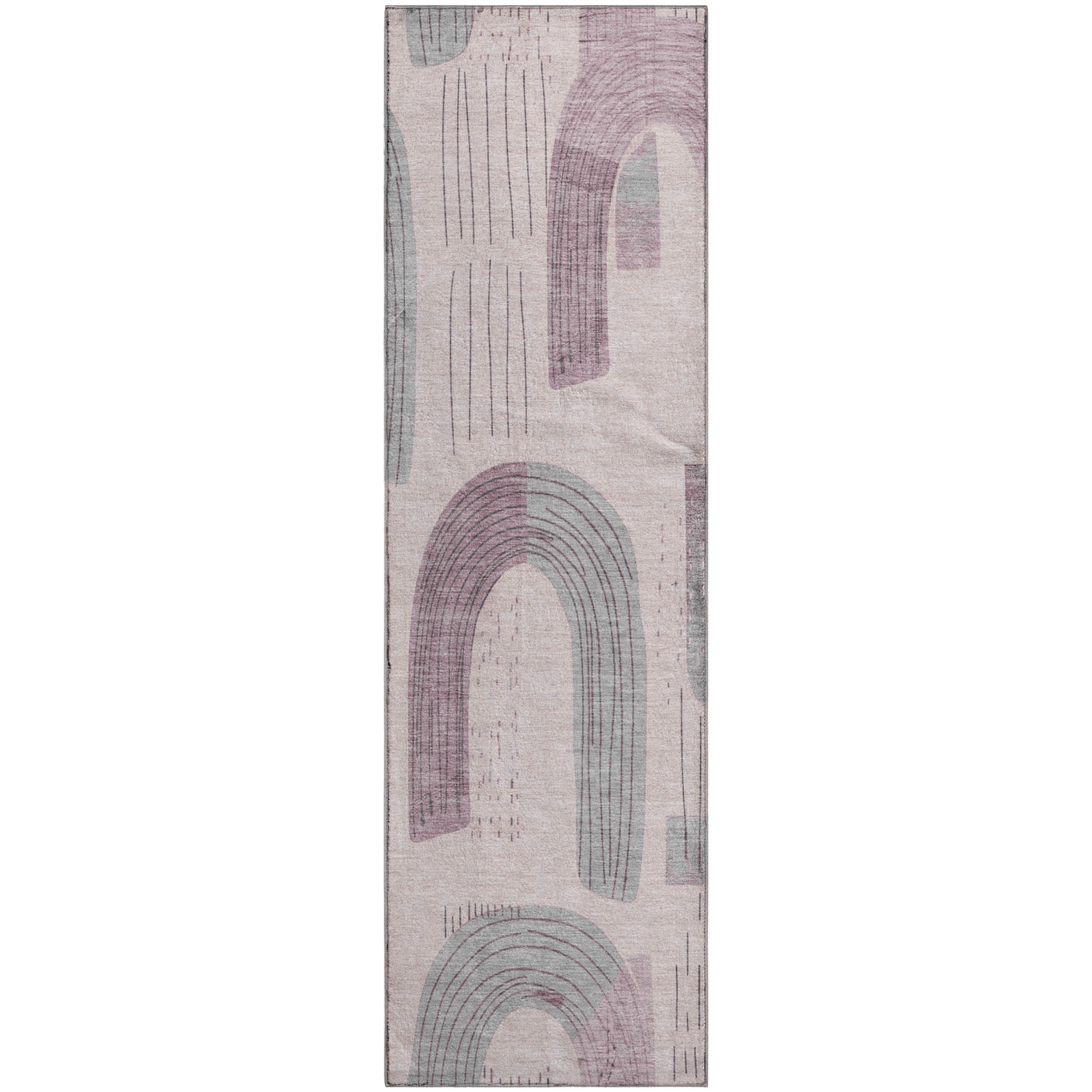 Sarajevo Machine Washable Transitional Pink Rug 2'3" x 7'6" #shape_Runner