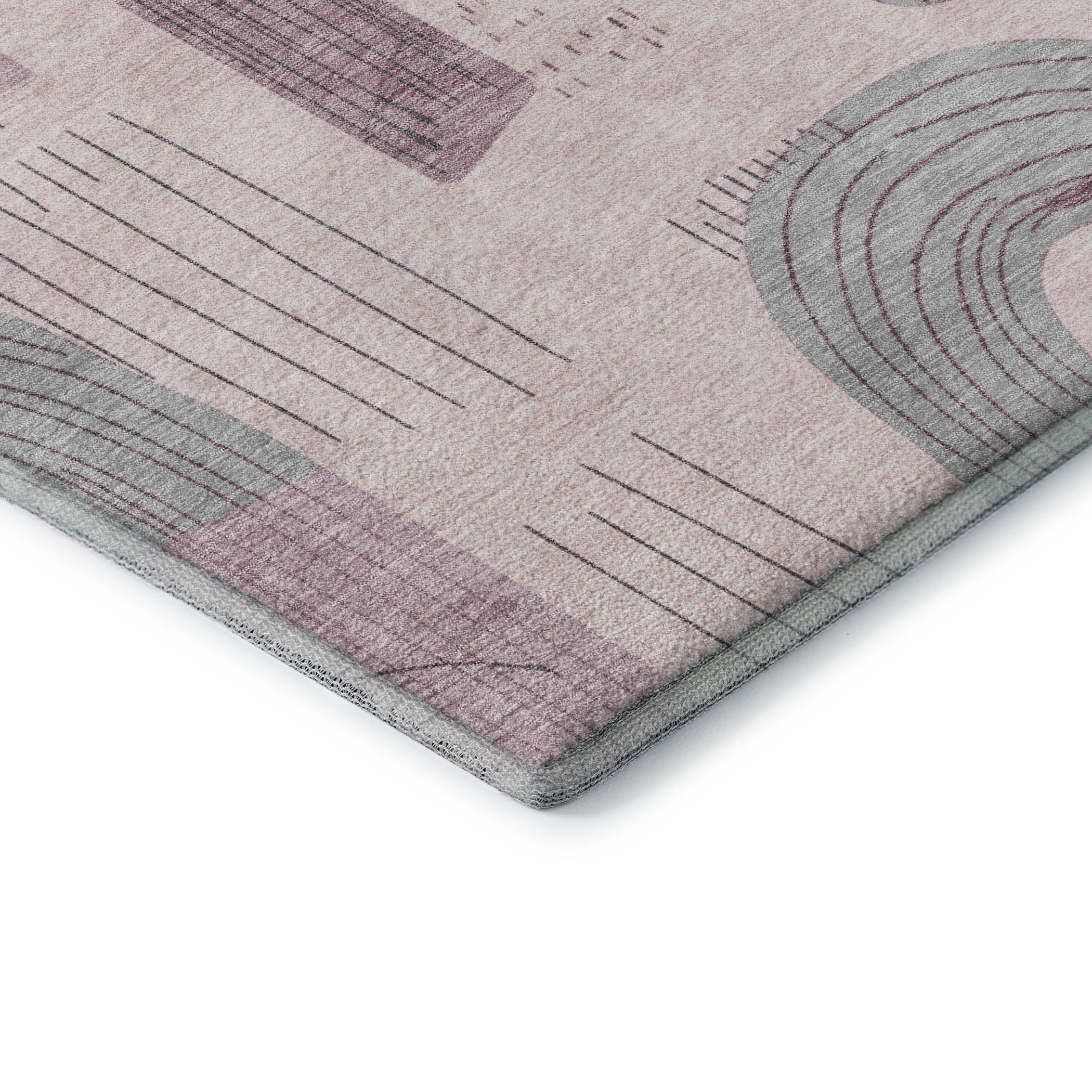 Sarajevo Machine Washable Transitional Pink Rug 1'8" x 2'6" #shape_Rectangle