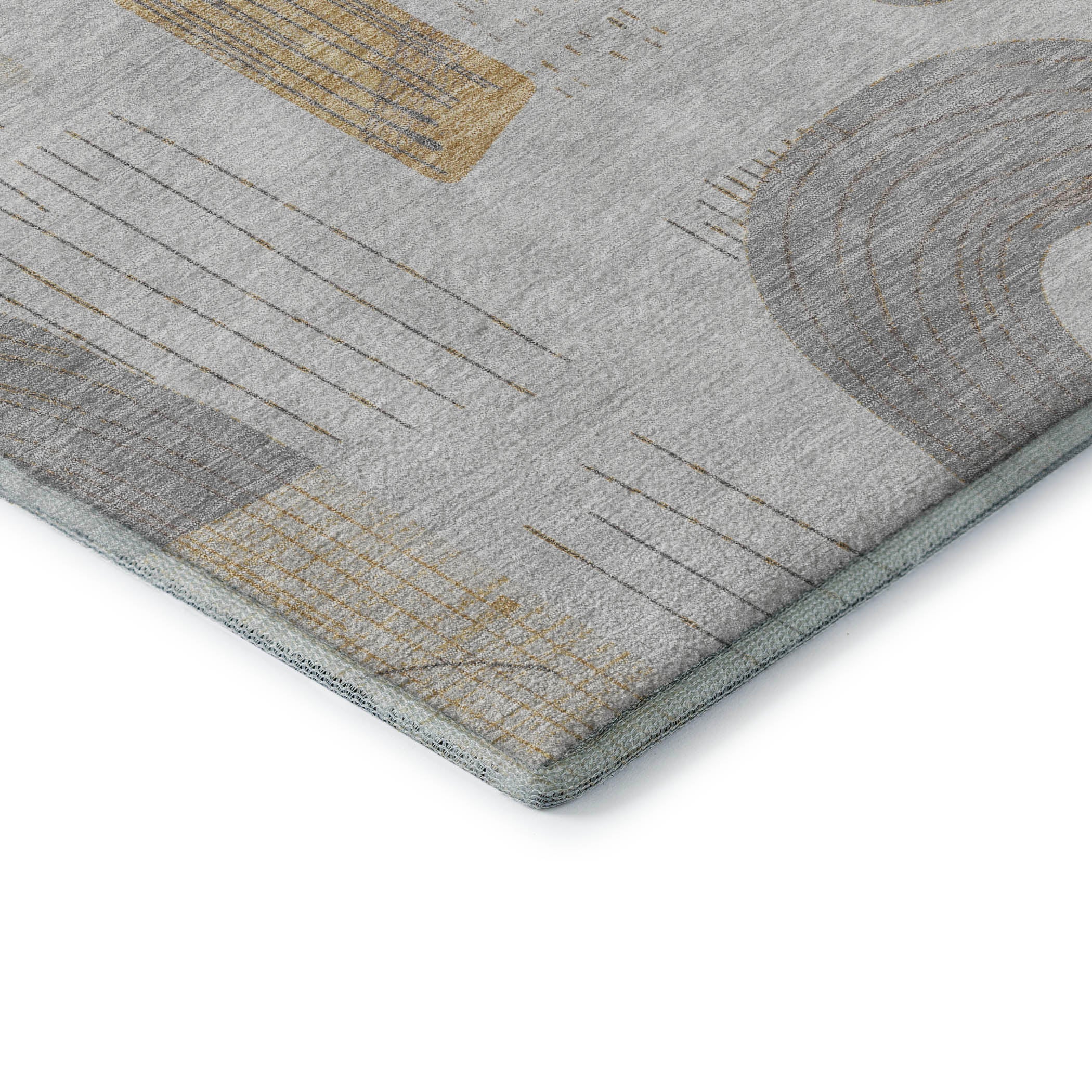 Sarajevo Machine Washable Transitional Silver Gray Rug 1'8" x 2'6" #shape_Rectangle