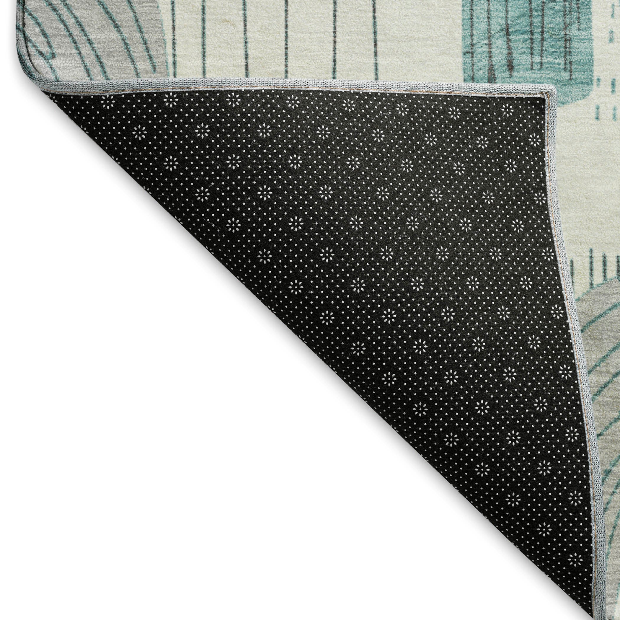 Sarajevo Machine Washable Transitional Teal Rug 1'8" x 2'6" #shape_Rectangle