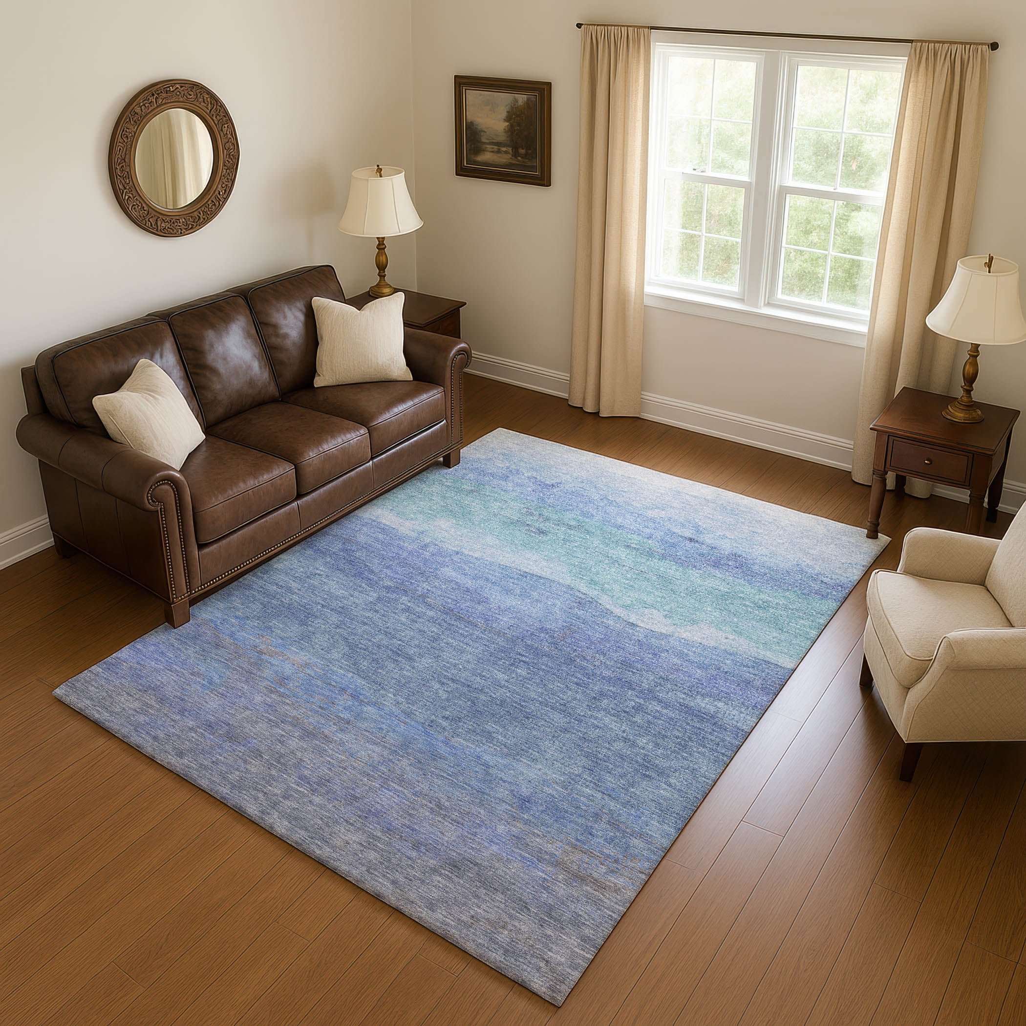 Jaipur Machine Washable Transitional Blue Rug 2'6" x 3'10" #shape_Rectangle