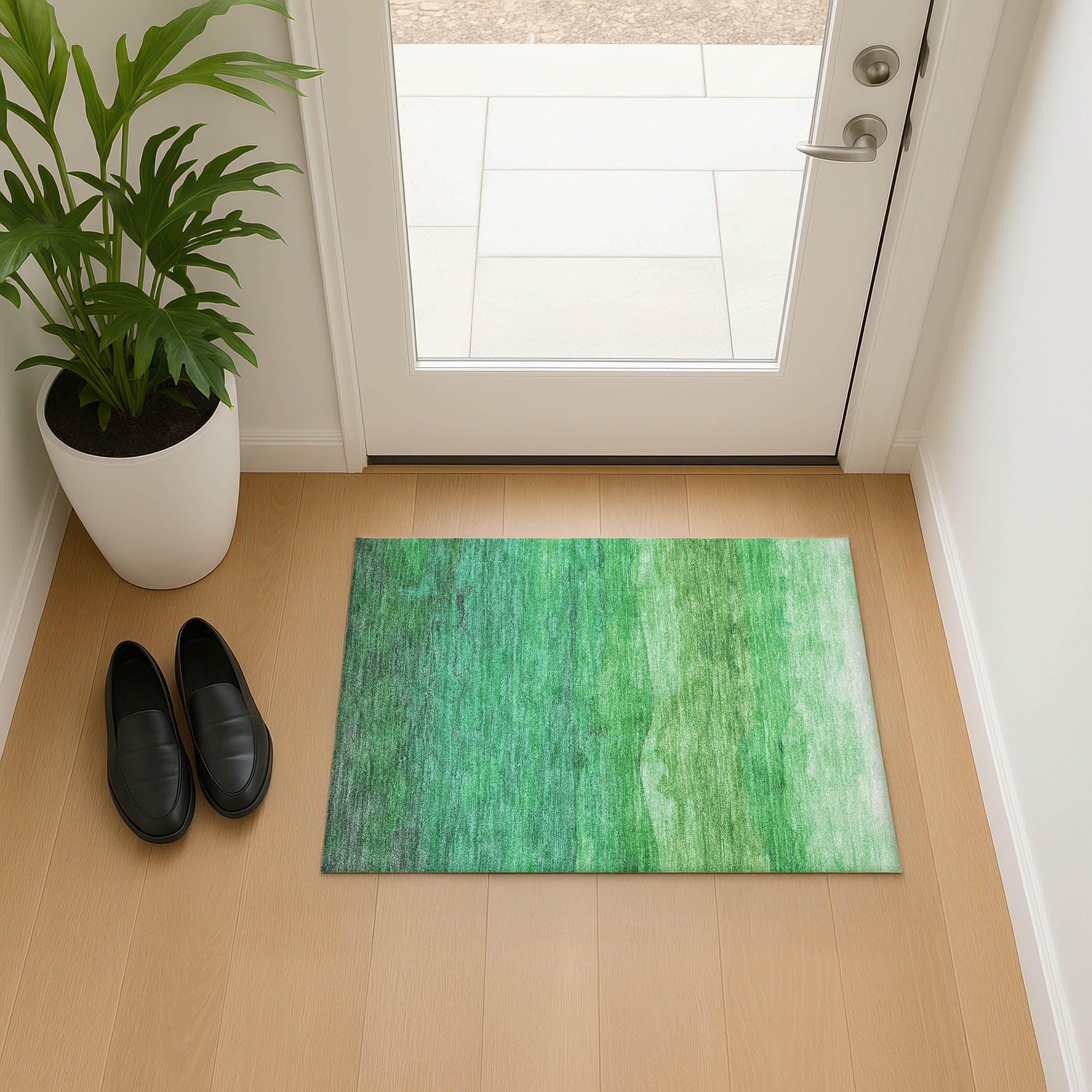 Jaipur Machine Washable Transitional Green Rug 1'8" x 2'6" #shape_Rectangle