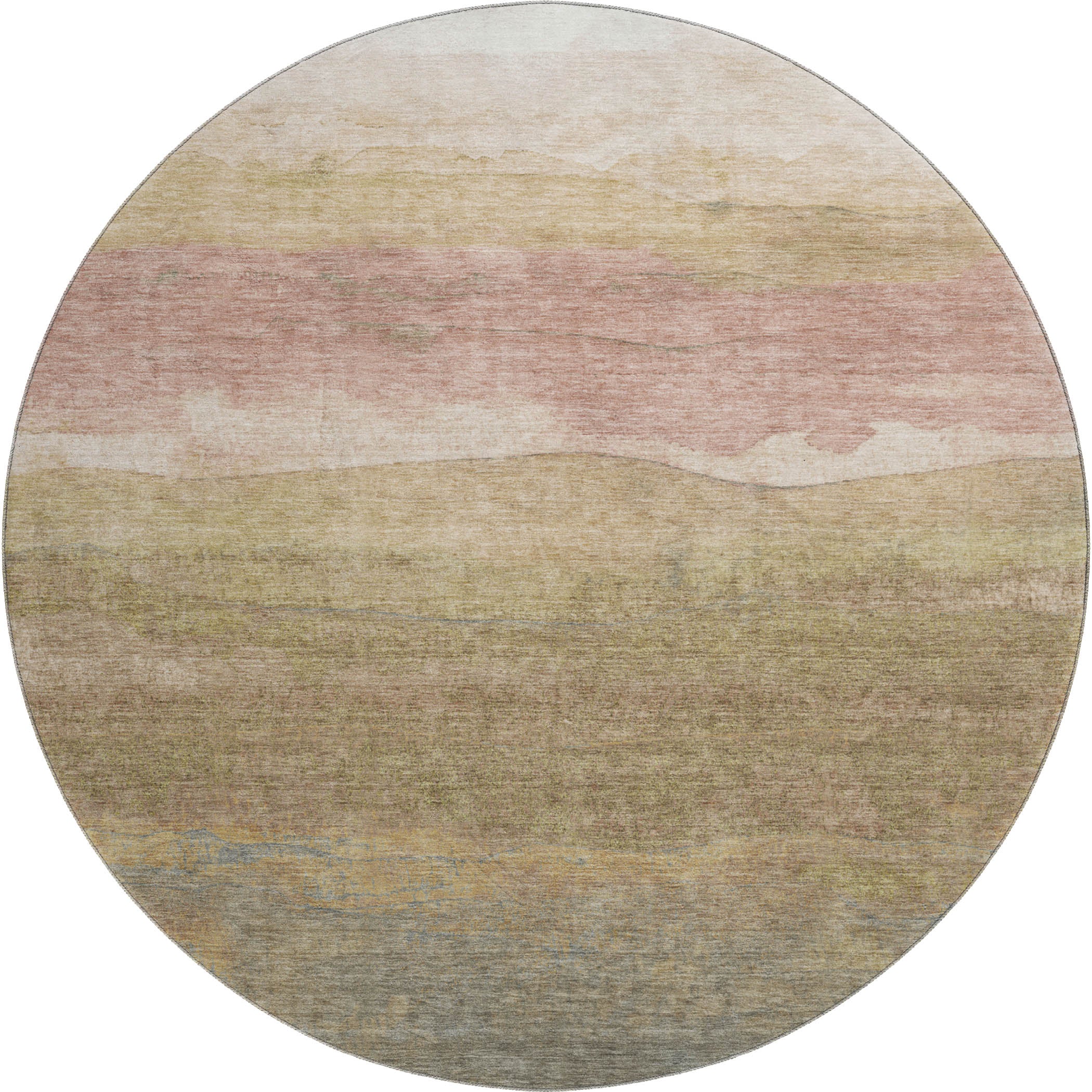 Jaipur Machine Washable Transitional Tan Brown Rug 8' x 8' #shape_Round