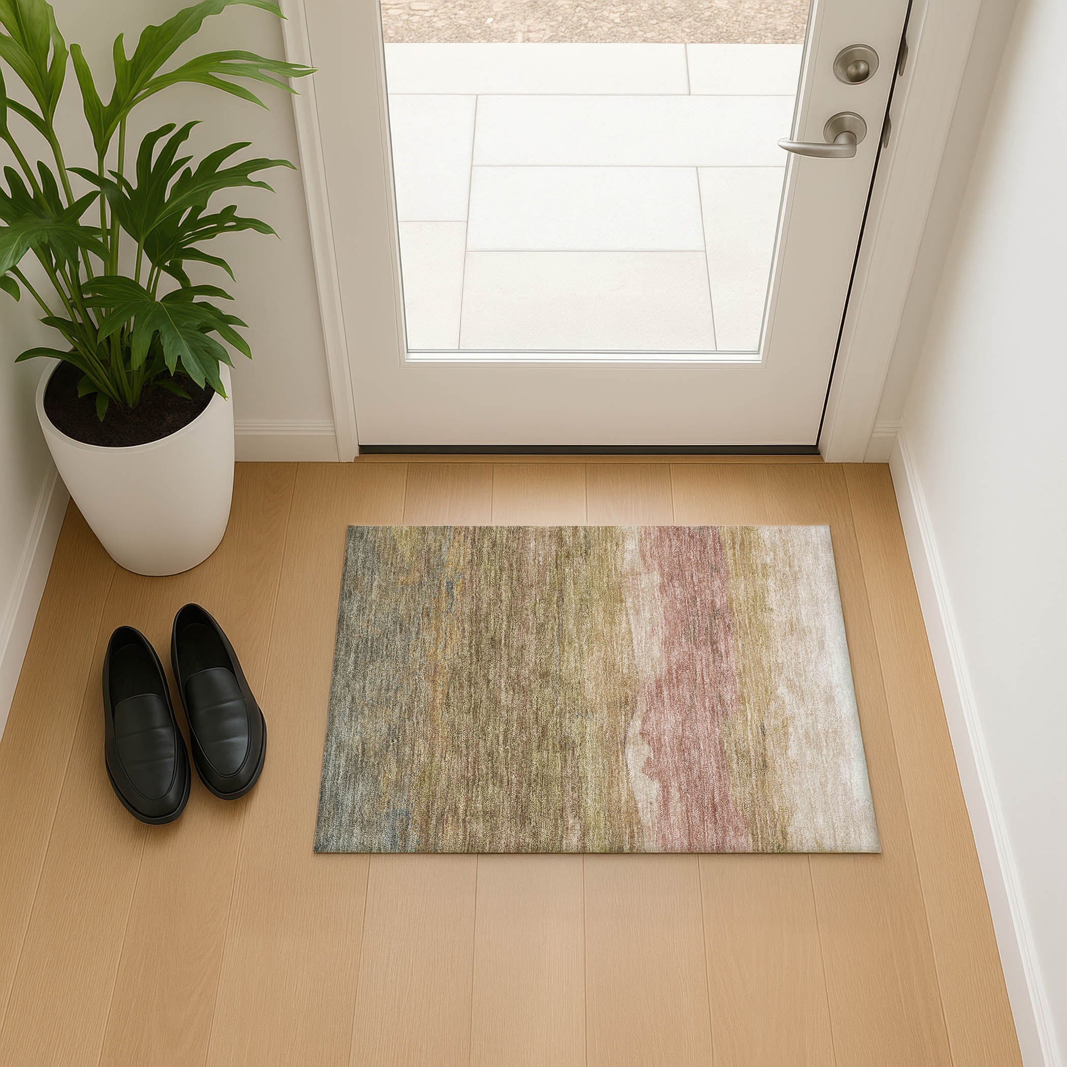 Jaipur Machine Washable Transitional Tan Brown Rug 1'8" x 2'6" #shape_Rectangle