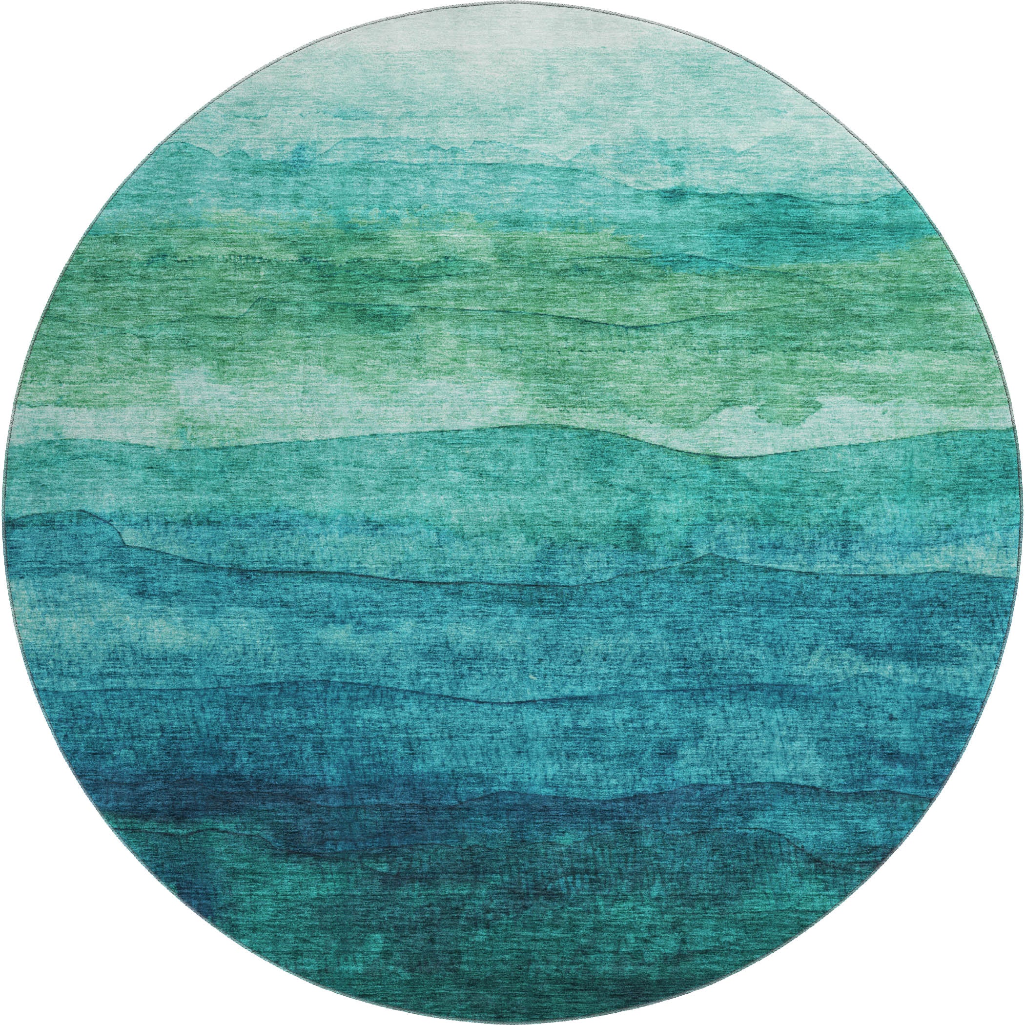 Jaipur Machine Washable Transitional Teal Rug 8' x 8' #shape_Round