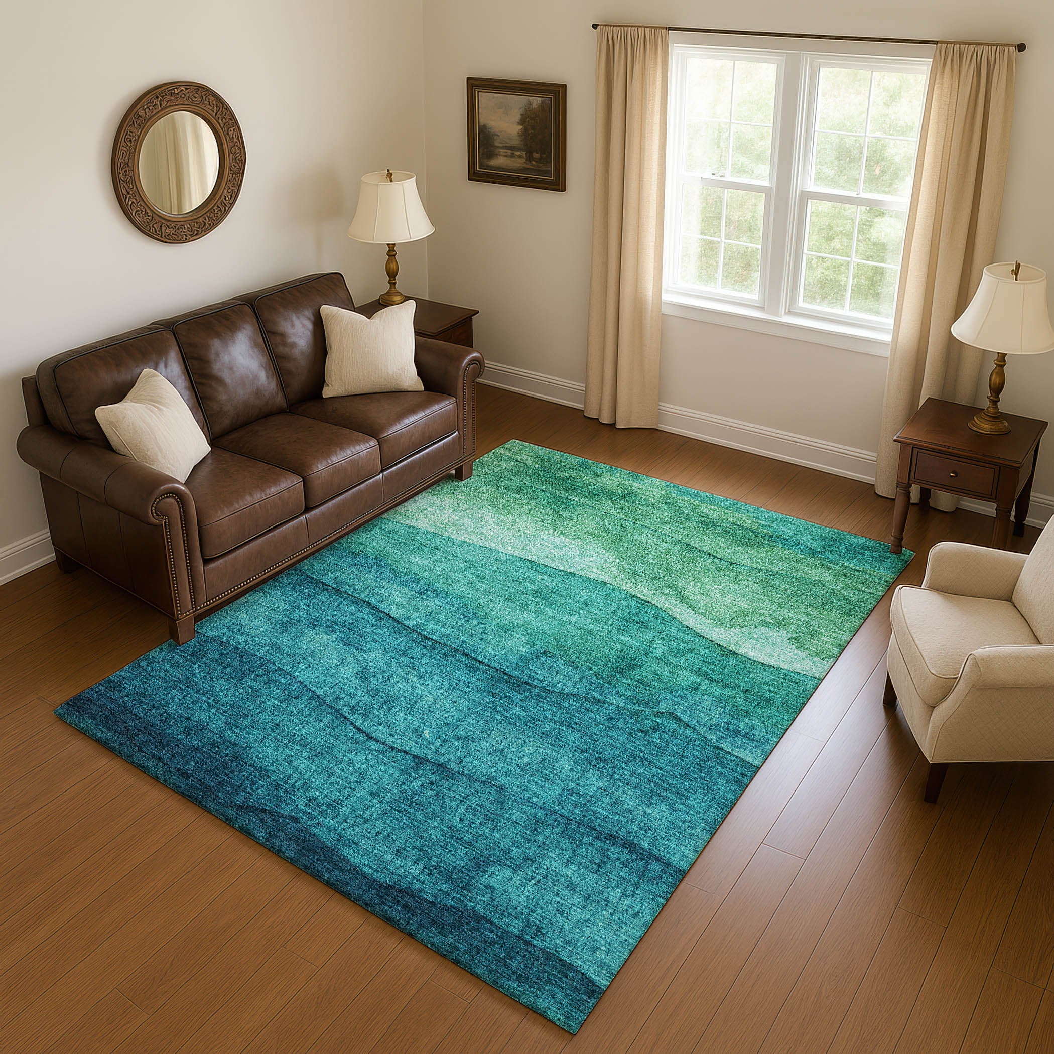 Jaipur Machine Washable Transitional Teal Rug 2'6" x 3'10" #shape_Rectangle