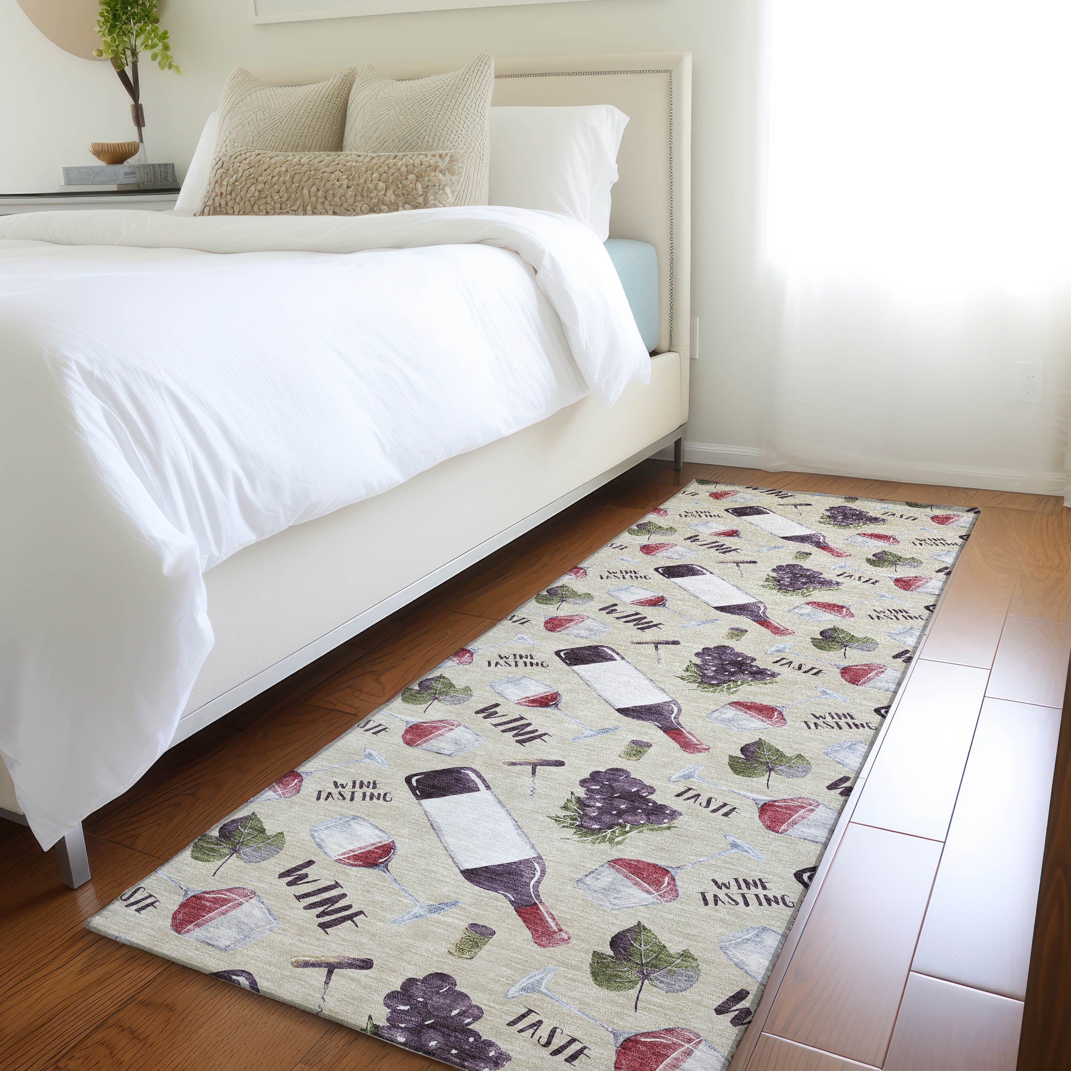 Bergen Machine Washable Kitchen Ivory Rug 2'3" x 7'6" #shape_Runner