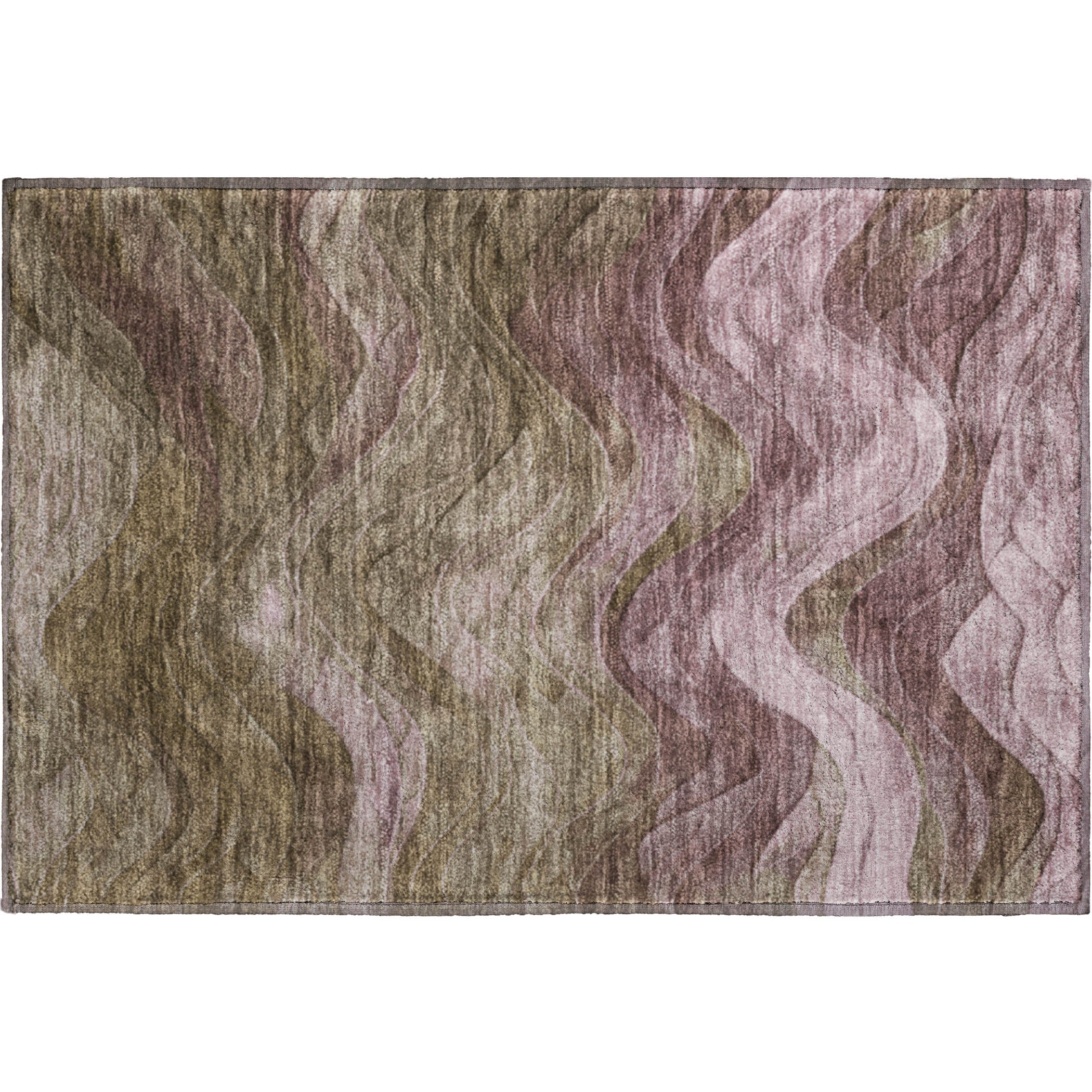 Hoi An Machine Washable Transitional Taupe Brown Rug 1'8" x 2'6" #shape_Rectangle