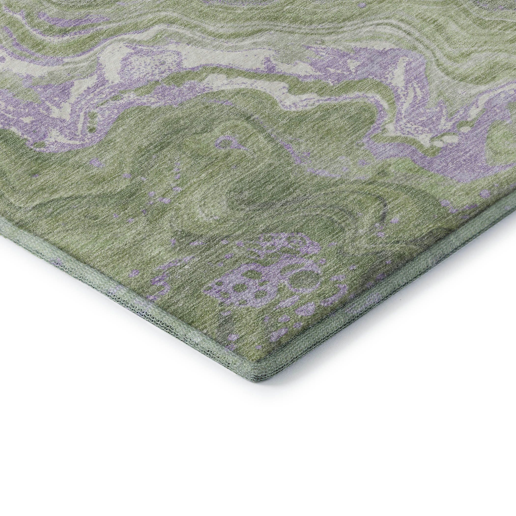 Lima Machine Washable Transitional Aloe Green Rug 1'8" x 2'6" #shape_Rectangle