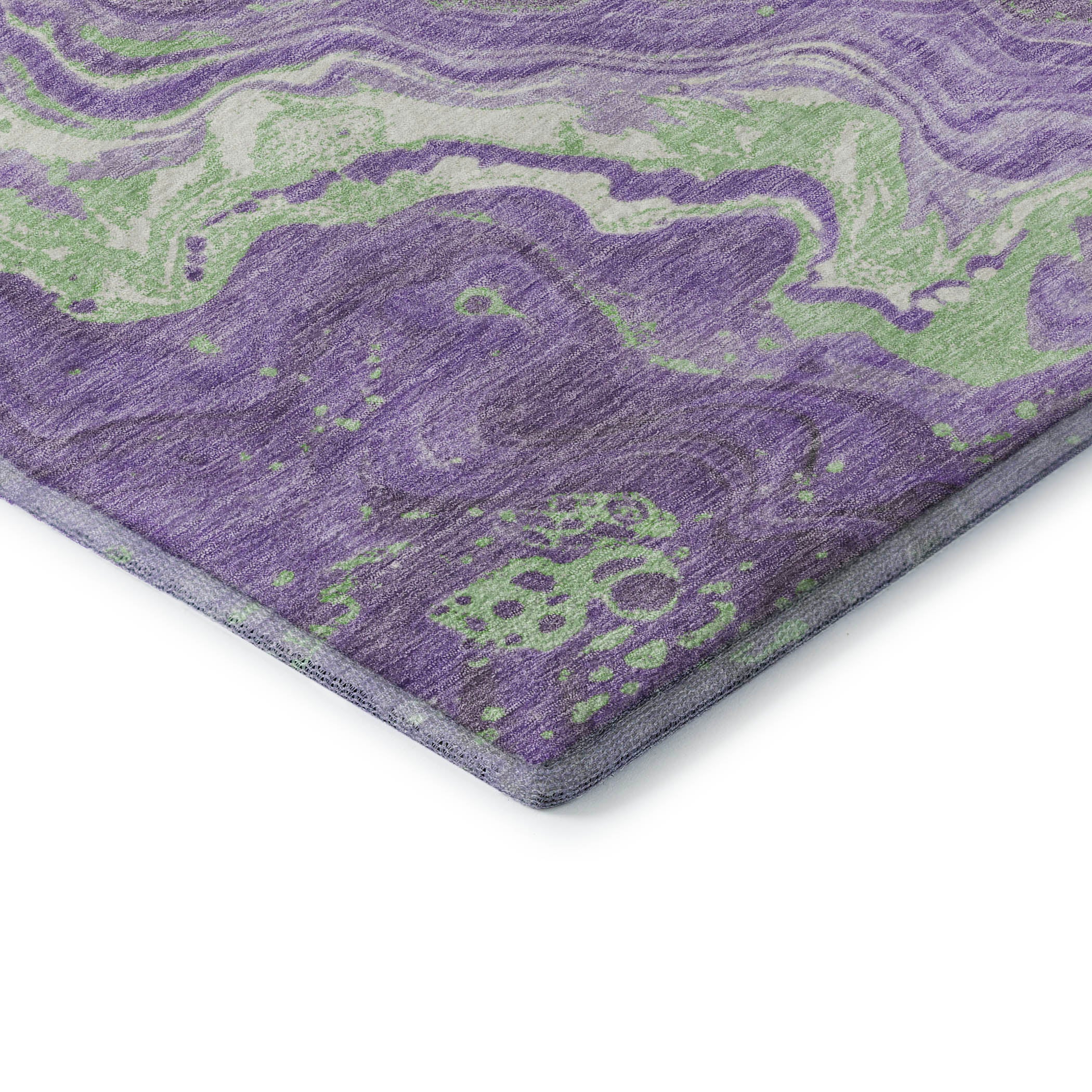 Lima Machine Washable Transitional Purple Rug 1'8" x 2'6" #shape_Rectangle