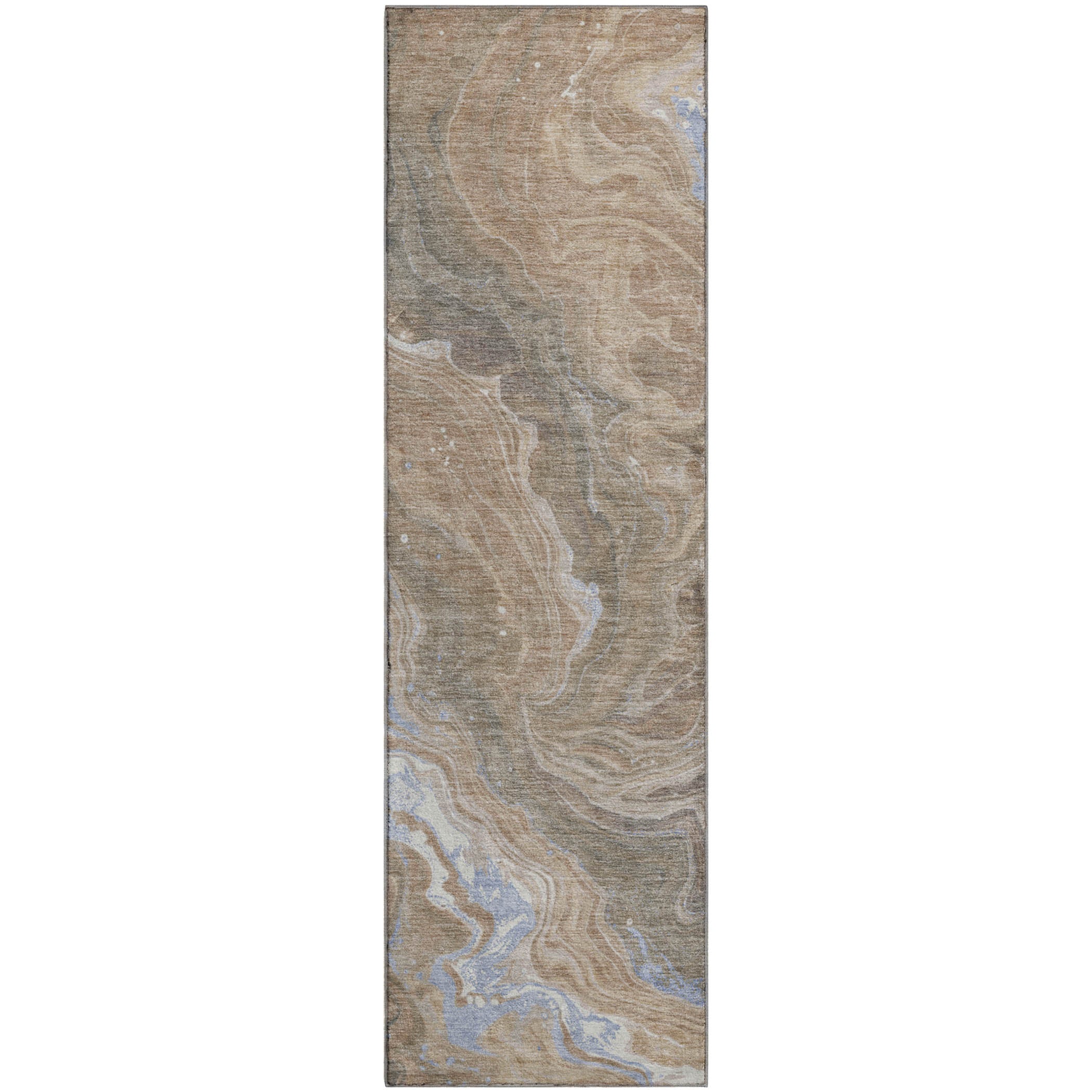 Lima Machine Washable Transitional Taupe Brown Rug 2'3" x 7'6" #shape_Runner