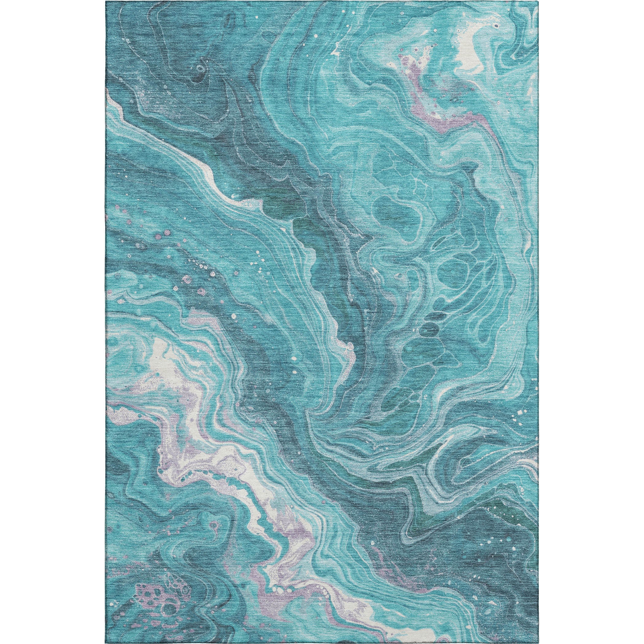 Lima Machine Washable Transitional Teal Rug 2'6" x 3'10" #shape_Rectangle