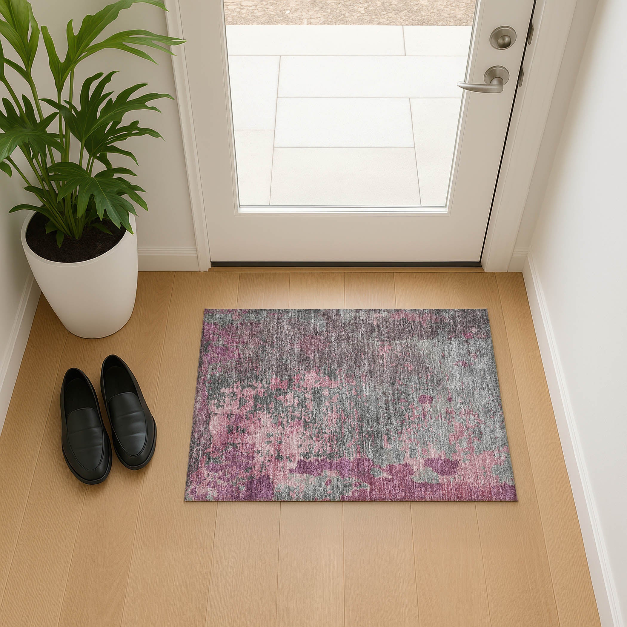 Chiang Mai Machine Washable Transitional Blush Pink Rug 1'8" x 2'6" #shape_Rectangle