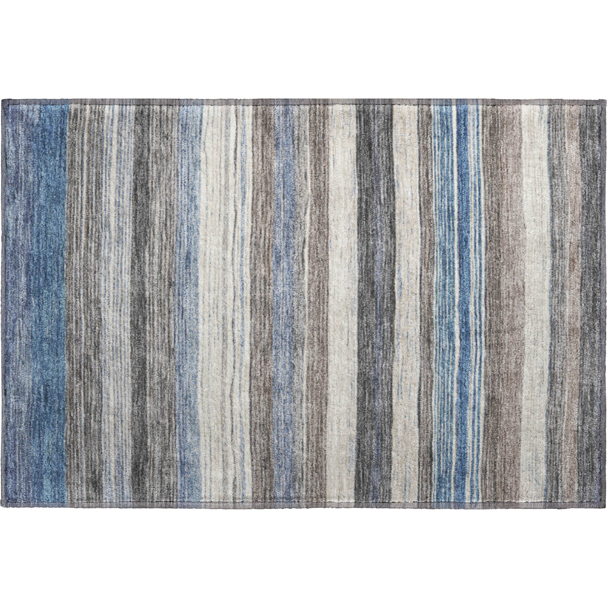 Baku Machine Washable Transitional Denim Blue Rug 1'8" x 2'6" #shape_Rectangle