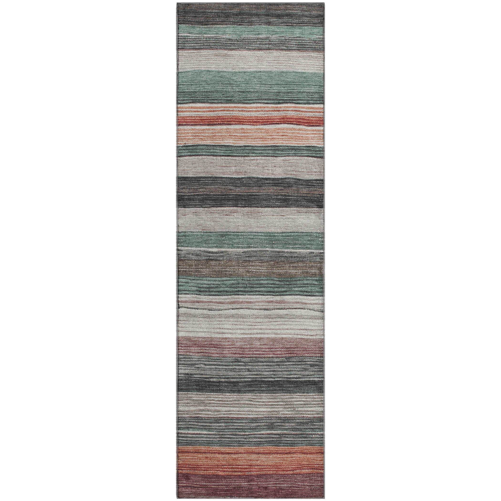 Baku Machine Washable Transitional Seafoam Blue Rug 2'3" x 7'6" #shape_Runner