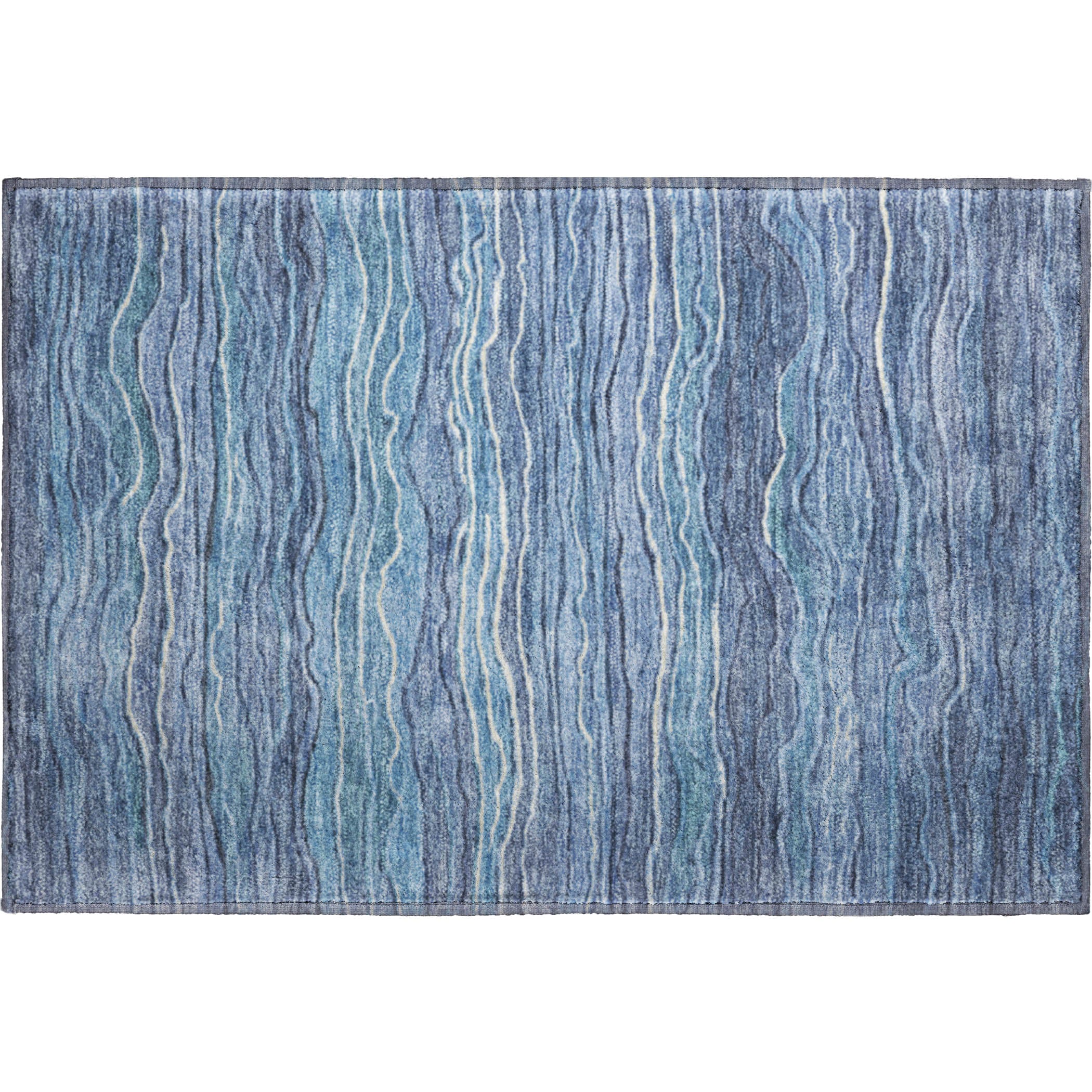 Lisbon Machine Washable Transitional Blue Rug 1'8" x 2'6" #shape_Rectangle