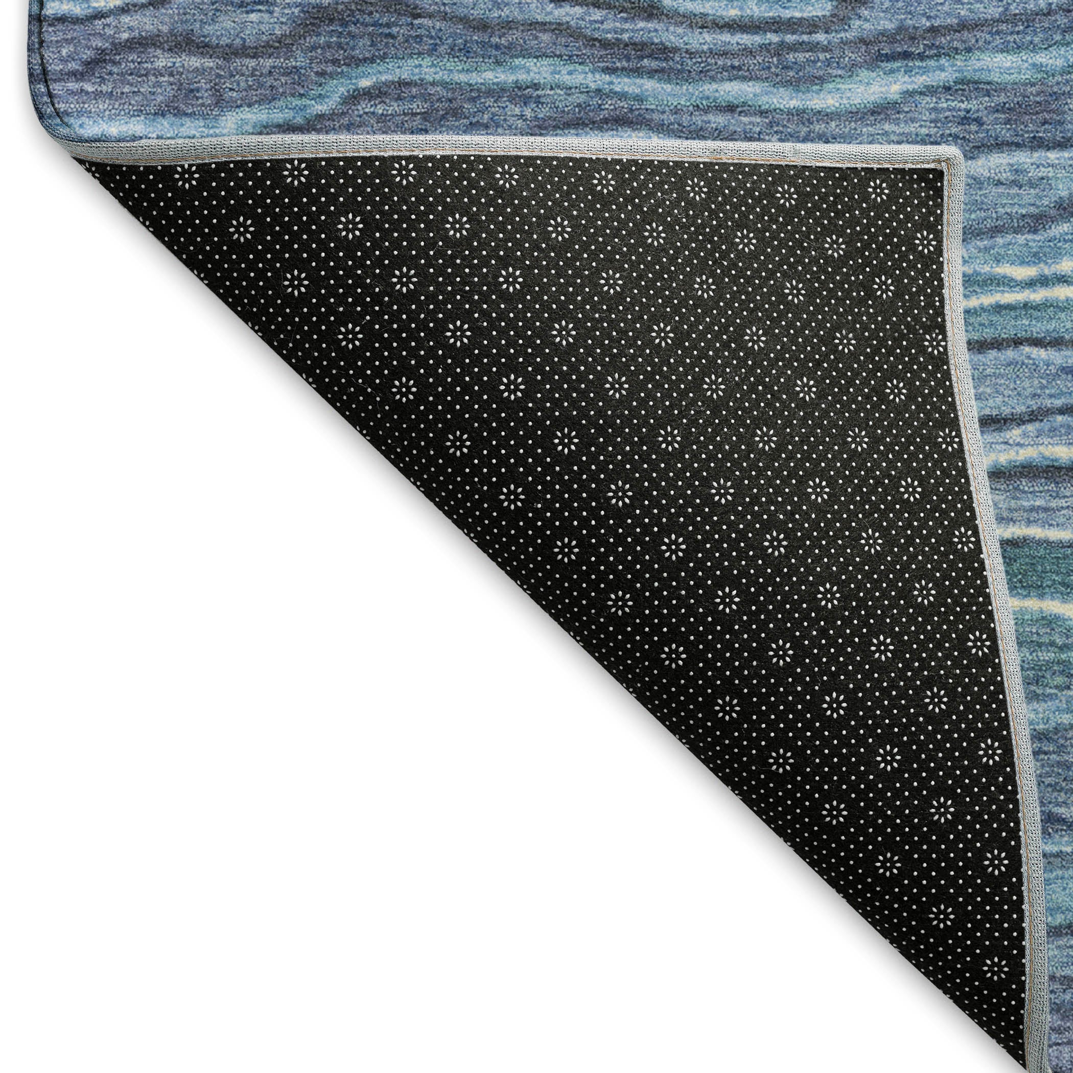 Lisbon Machine Washable Transitional Blue Rug 1'8" x 2'6" #shape_Rectangle