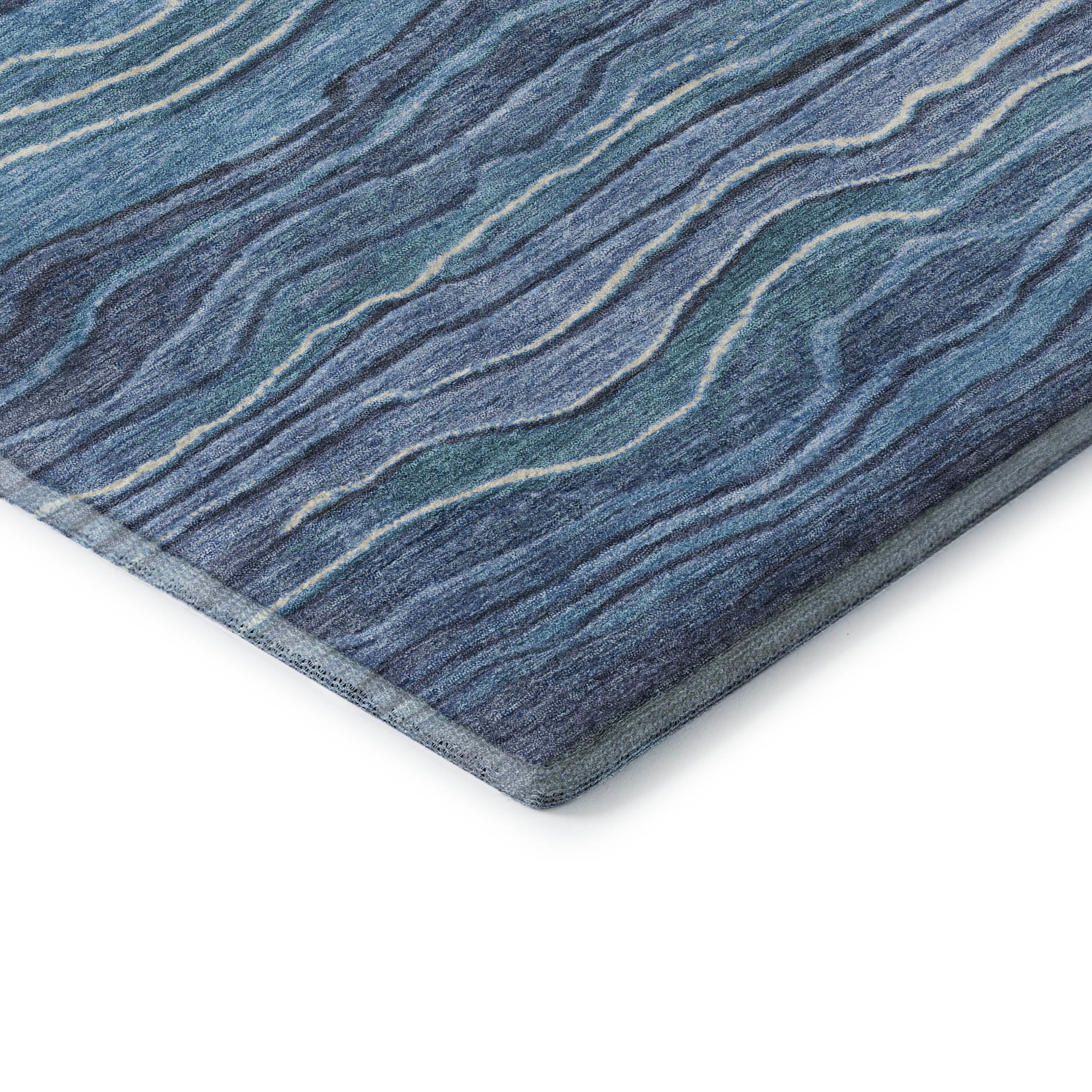 Lisbon Machine Washable Transitional Blue Rug 1'8" x 2'6" #shape_Rectangle