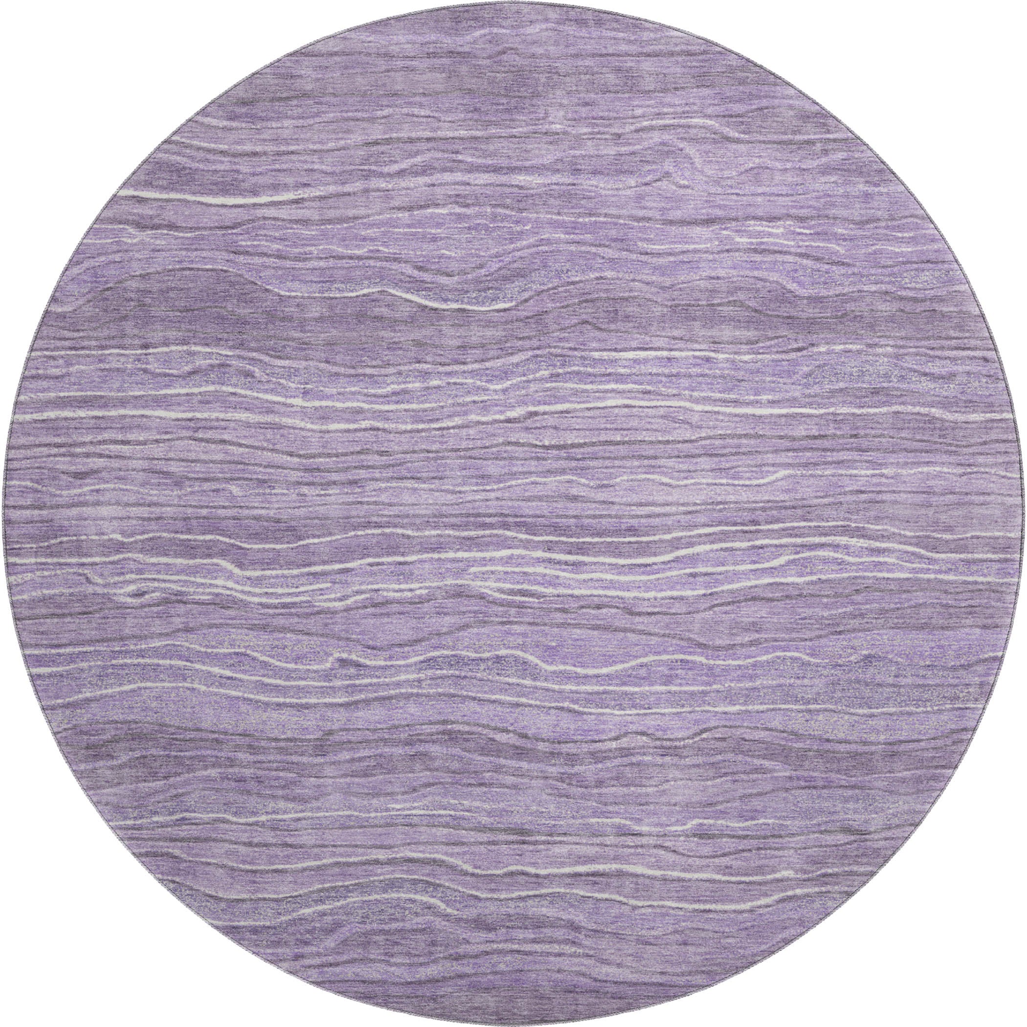 Lisbon Machine Washable Transitional Purple Rug 8' x 8' #shape_Round