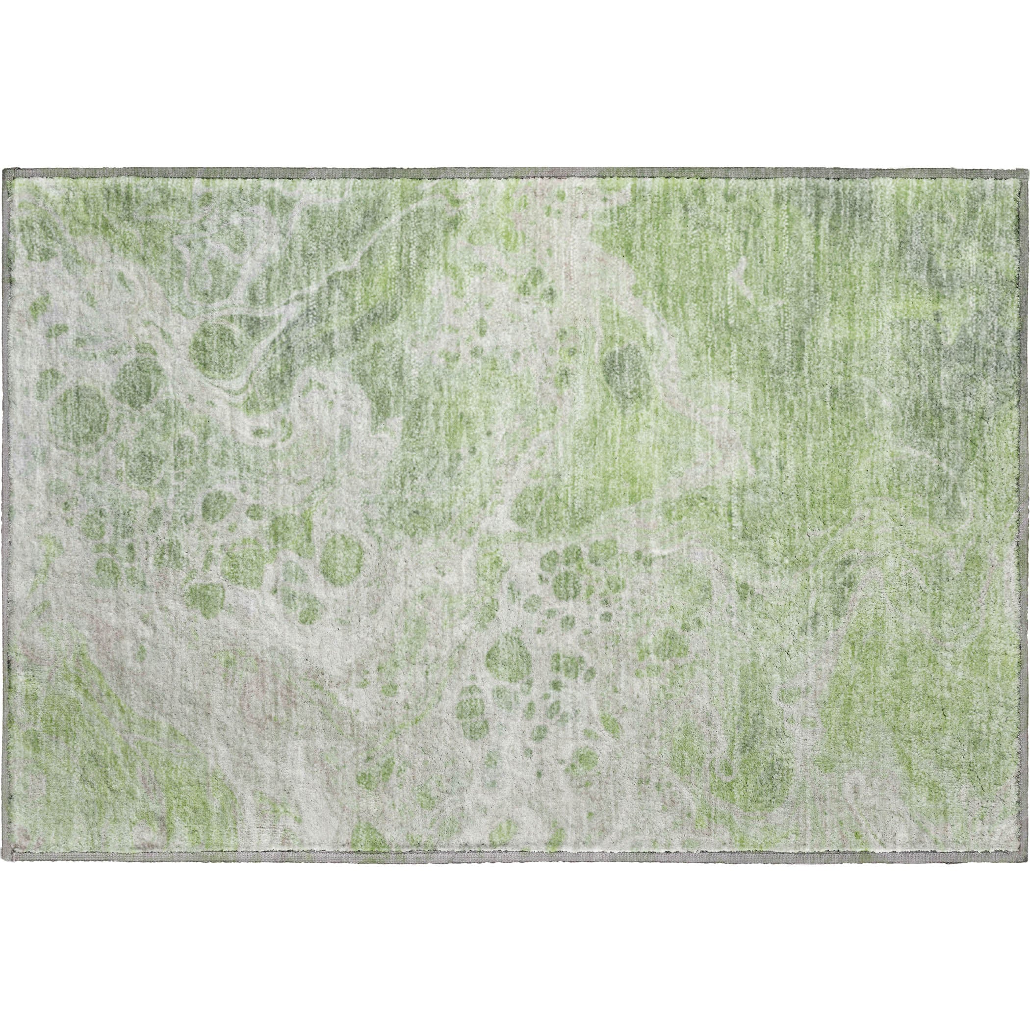 Bruges Machine Washable Transitional Aloe Green Rug 1'8" x 2'6" #shape_Rectangle