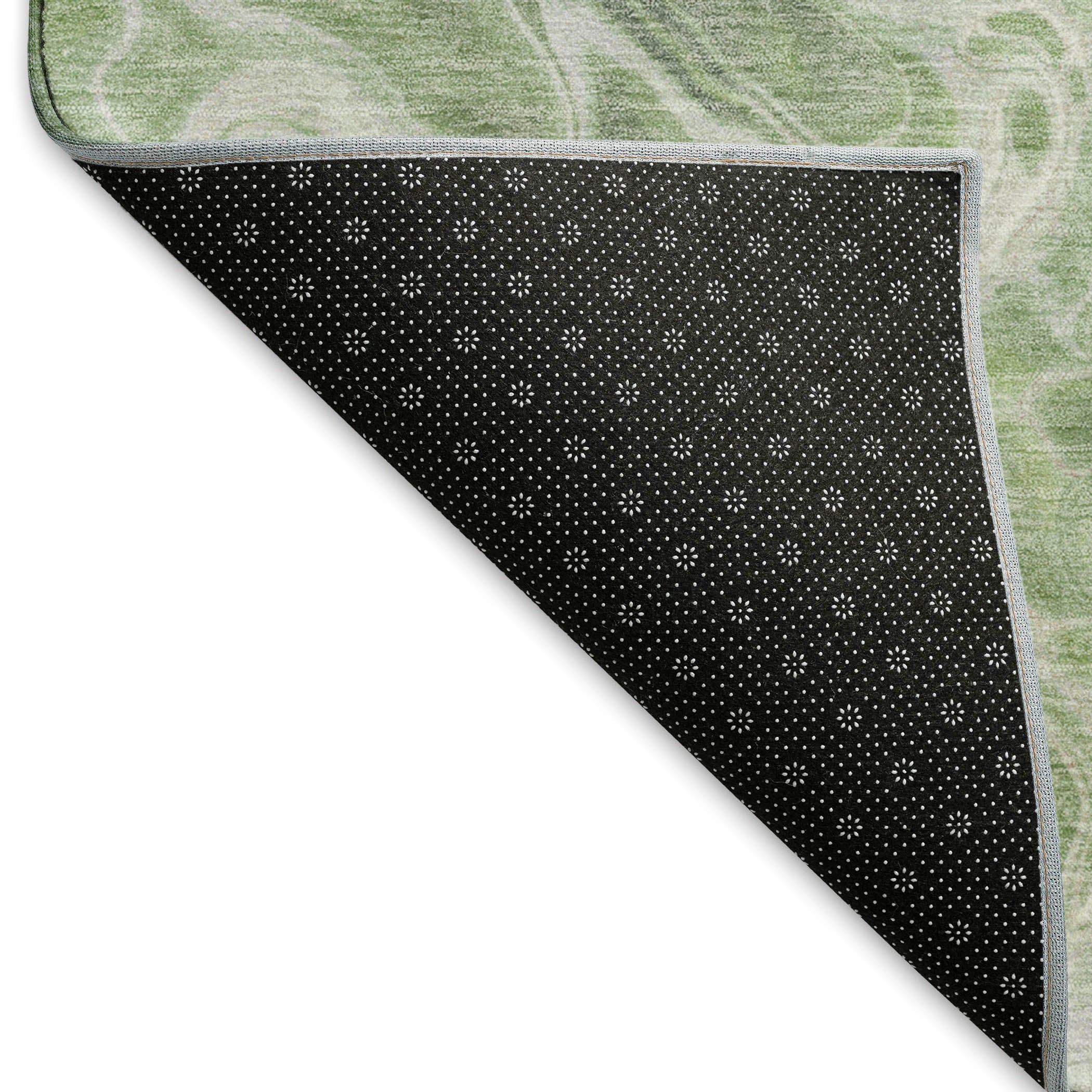 Bruges Machine Washable Transitional Aloe Green Rug 1'8" x 2'6" #shape_Rectangle