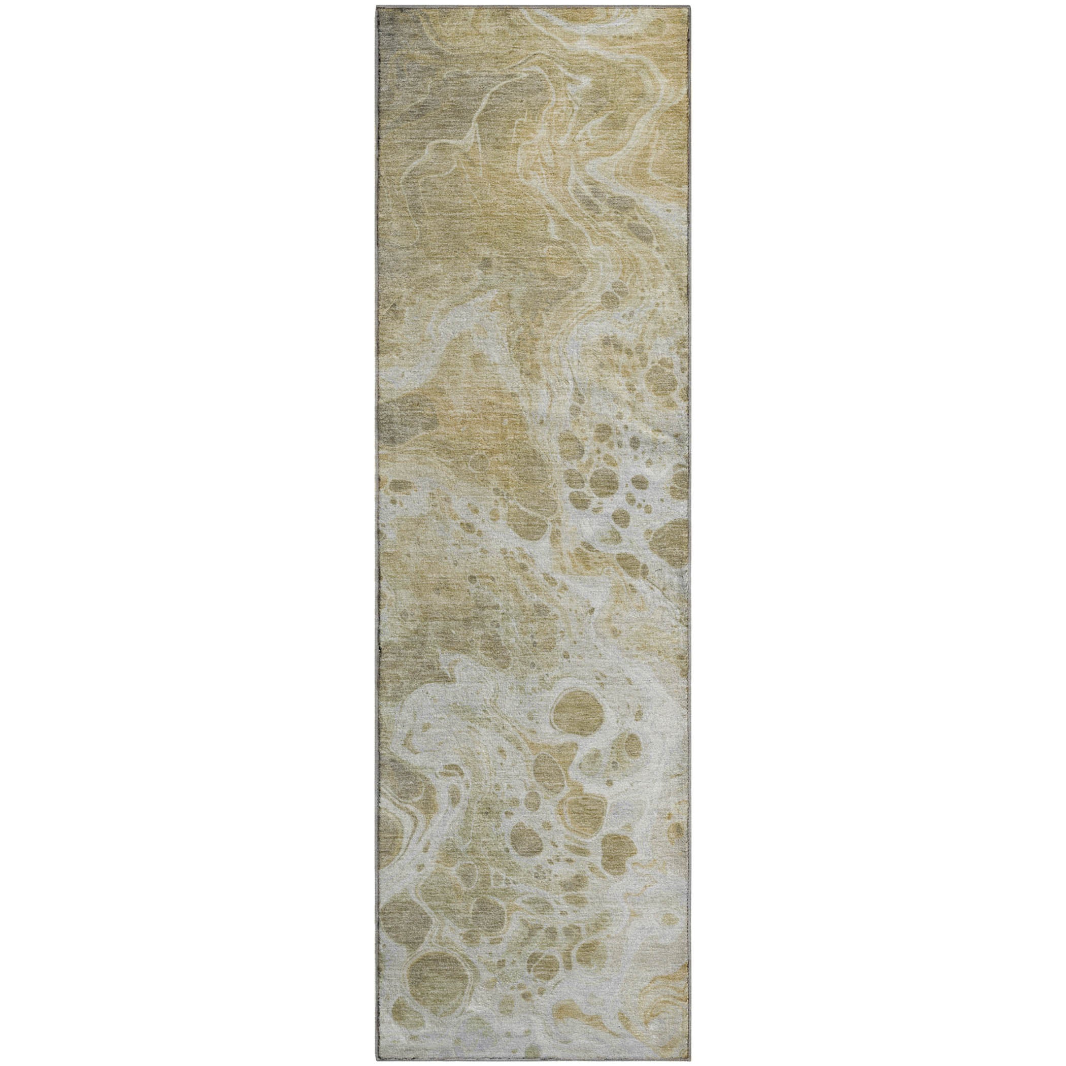 Bruges Machine Washable Transitional Gold Rug 2'3" x 7'6" #shape_Runner