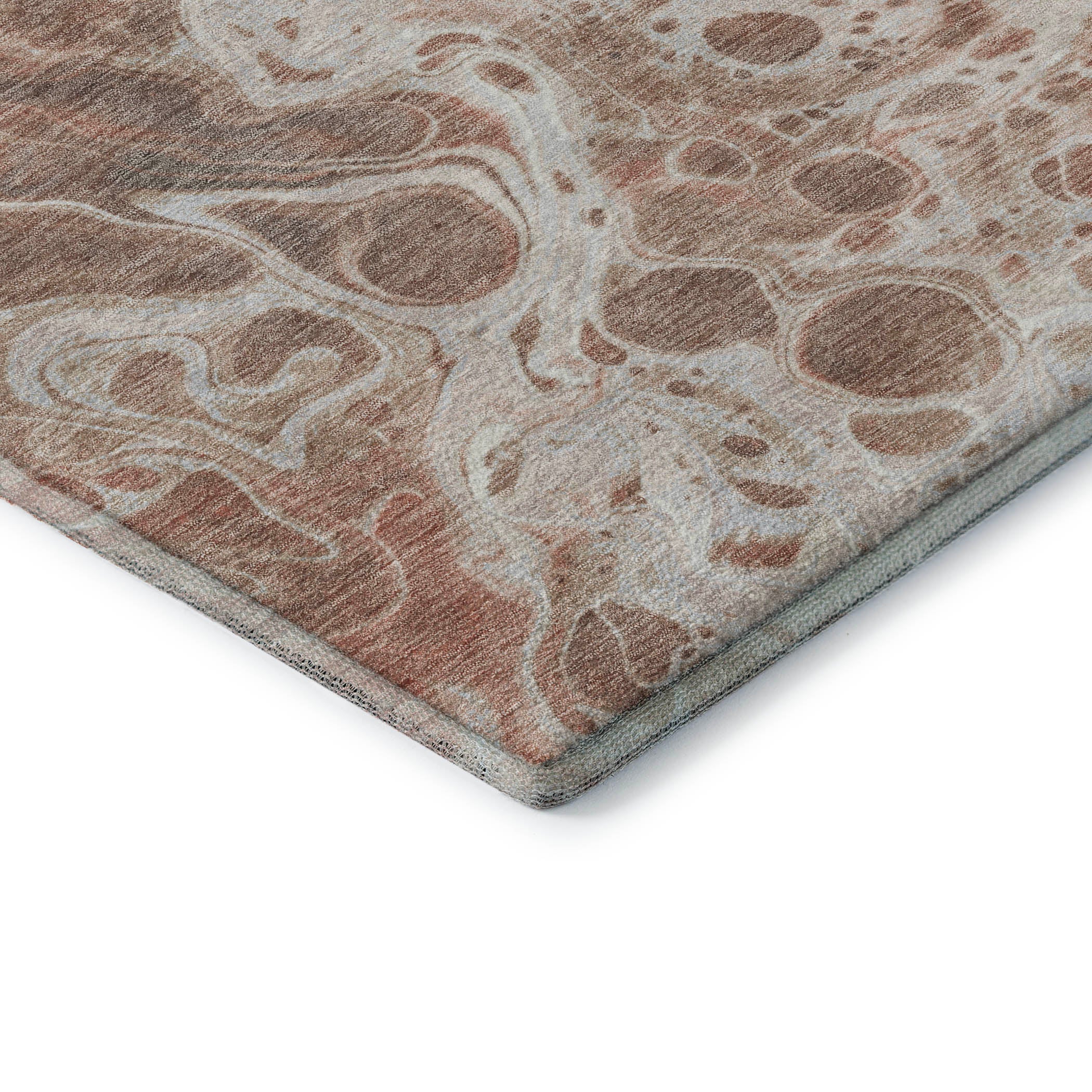 Bruges Machine Washable Transitional Paprika Orange Rug 1'8" x 2'6" #shape_Rectangle
