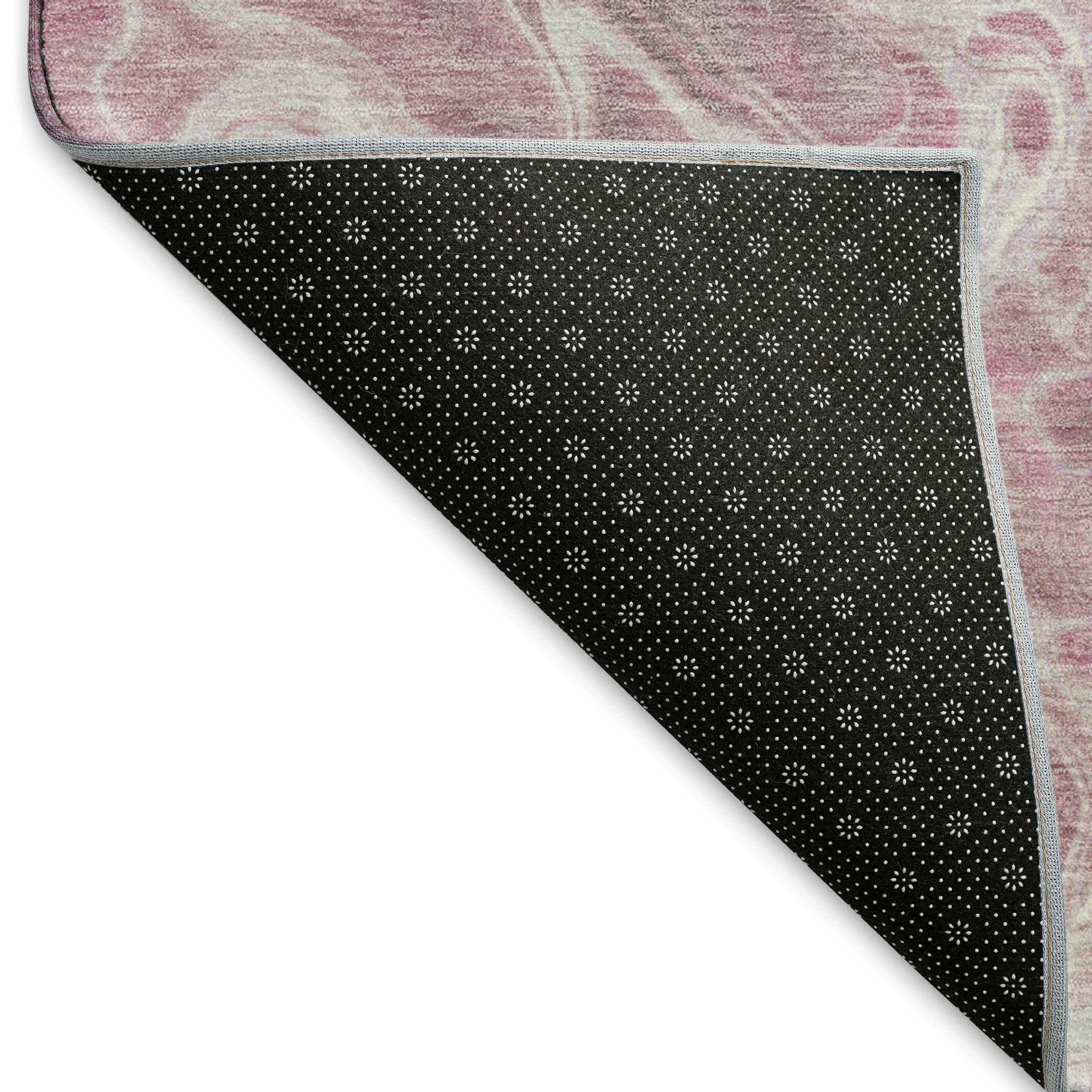 Bruges Machine Washable Transitional Pink Rug 1'8" x 2'6" #shape_Rectangle