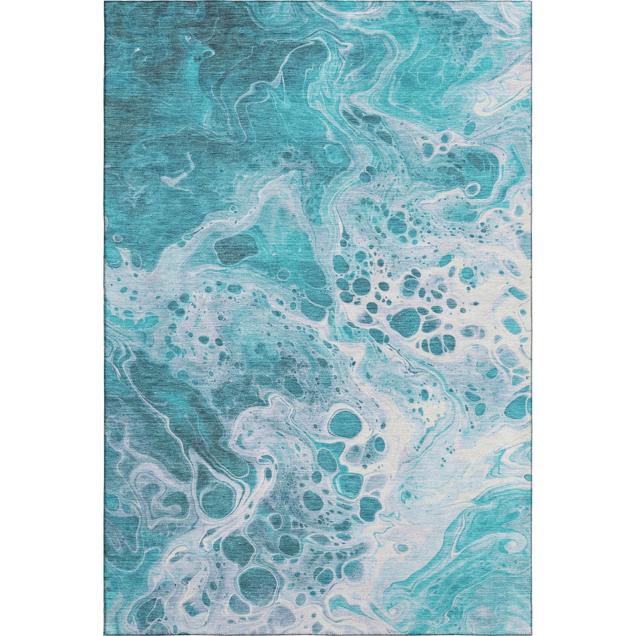 Bruges Machine Washable Transitional Teal Rug 2'6" x 3'10" #shape_Rectangle