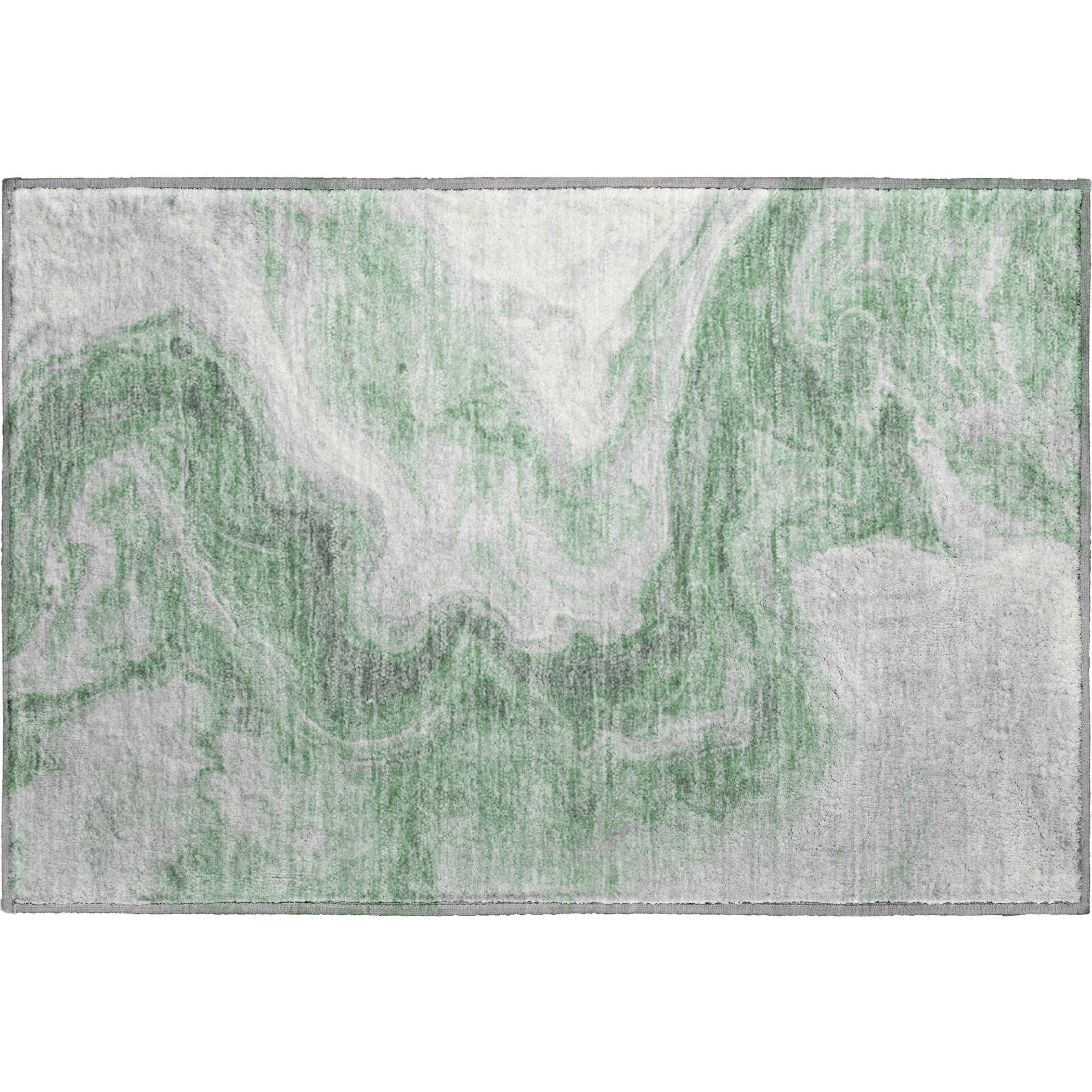Reykjavik Machine Washable Transitional Green Rug 1'8" x 2'6" #shape_Rectangle
