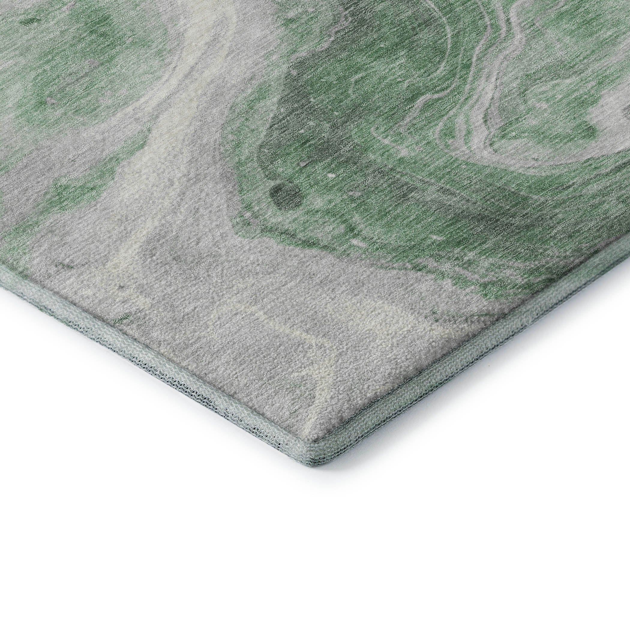 Reykjavik Machine Washable Transitional Green Rug 1'8" x 2'6" #shape_Rectangle