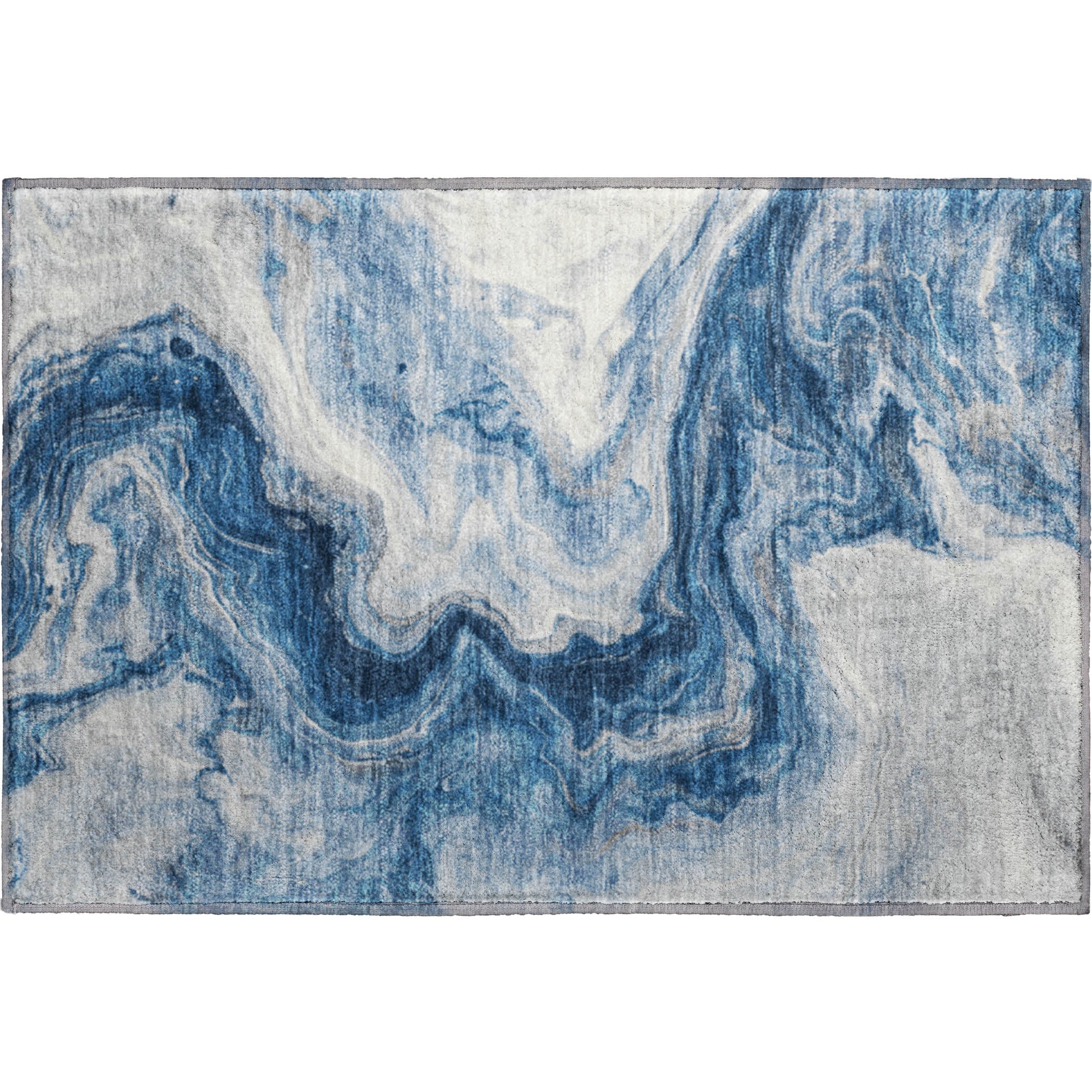 Reykjavik Machine Washable Transitional Navy Blue Rug 1'8" x 2'6" #shape_Rectangle
