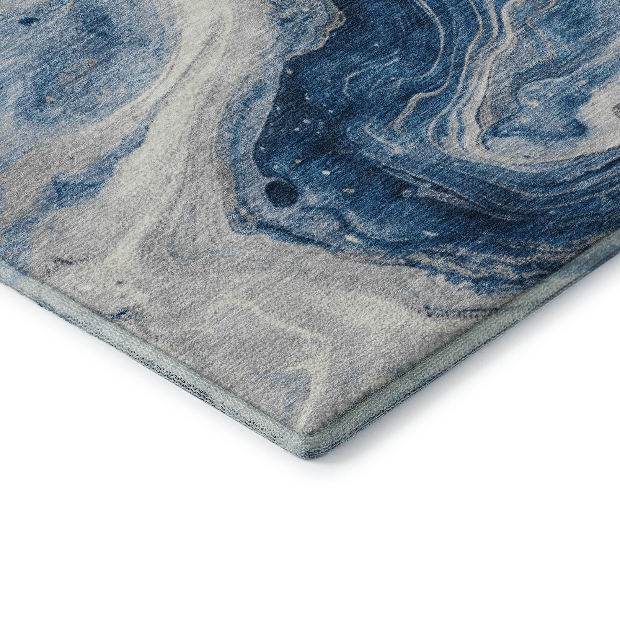 Reykjavik Machine Washable Transitional Navy Blue Rug 1'8" x 2'6" #shape_Rectangle
