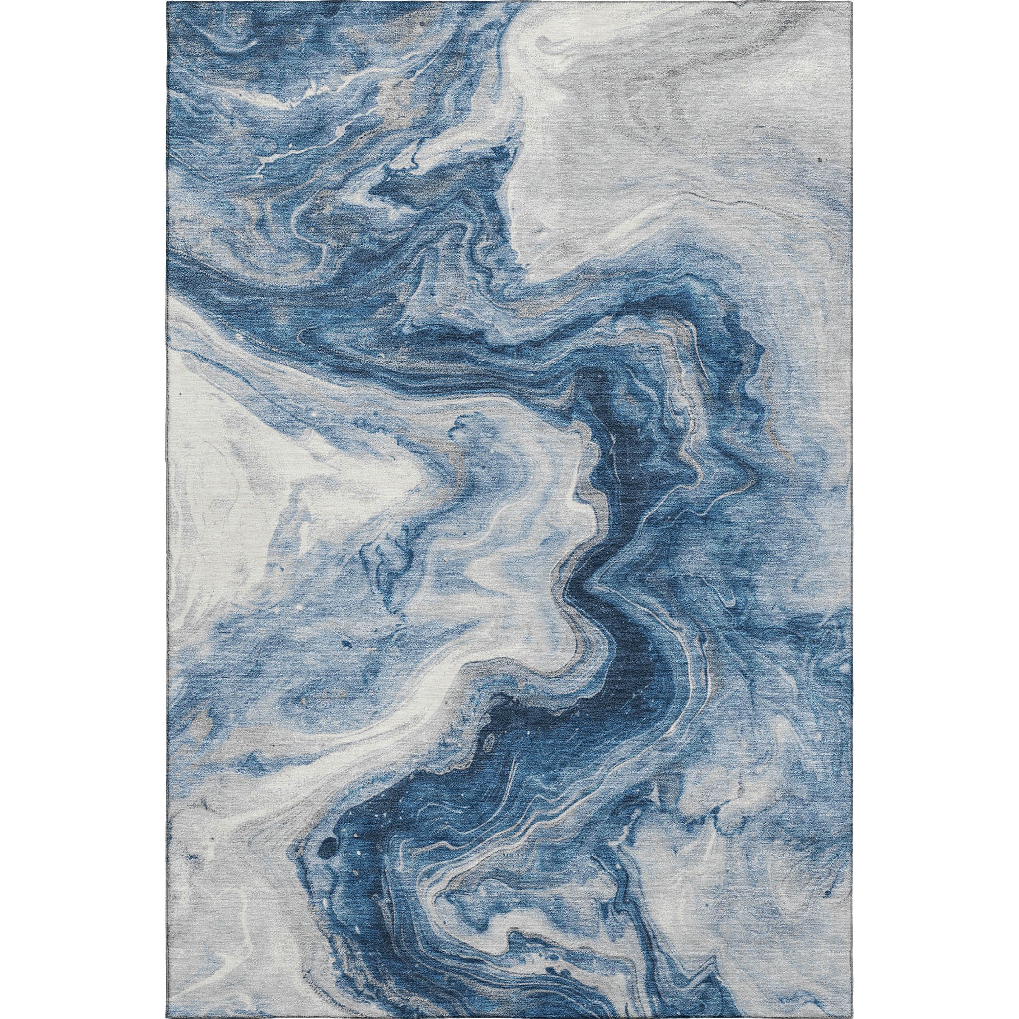 Reykjavik Machine Washable Transitional Navy Blue Rug 2'6" x 3'10" #shape_Rectangle