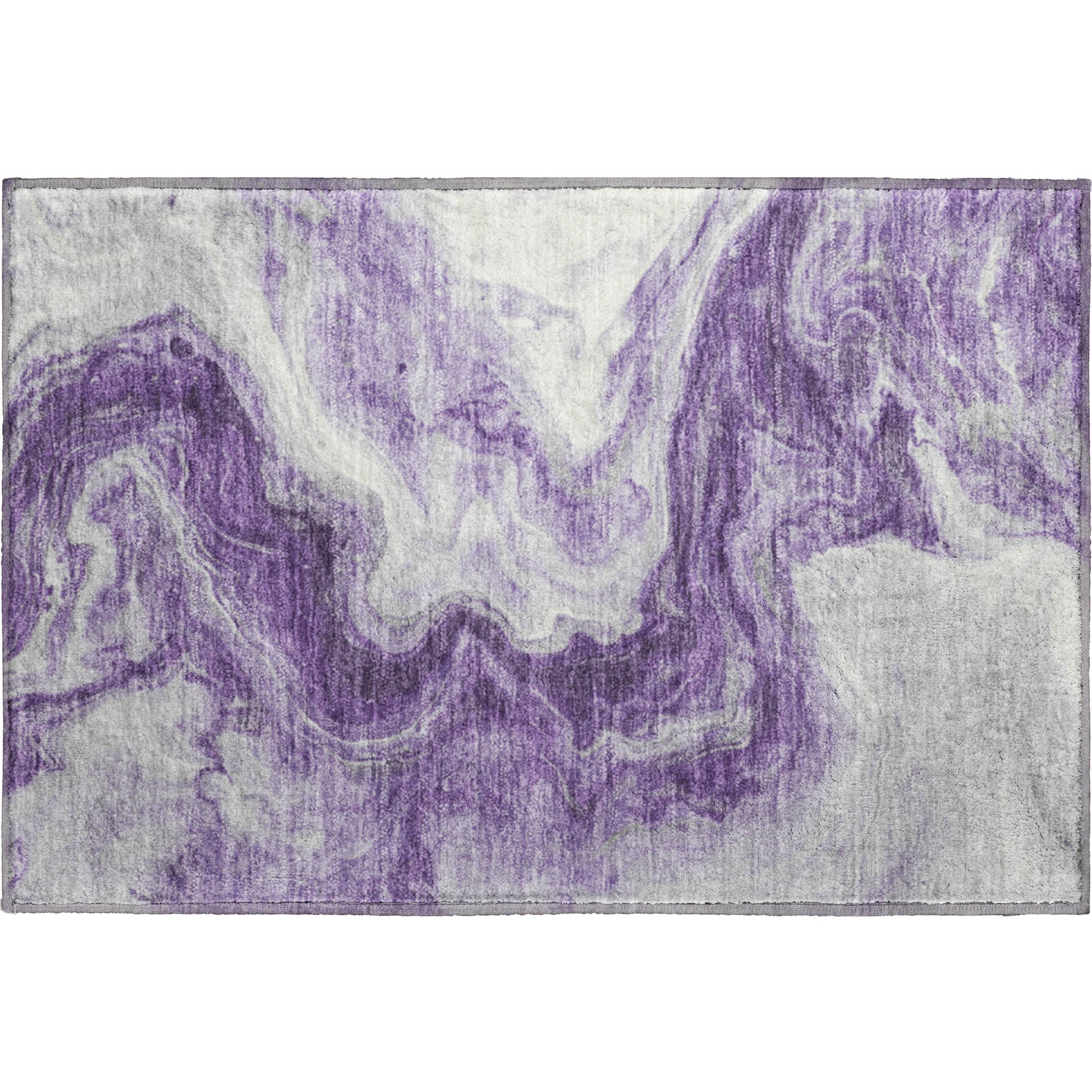 Reykjavik Machine Washable Transitional Purple Rug 1'8" x 2'6" #shape_Rectangle