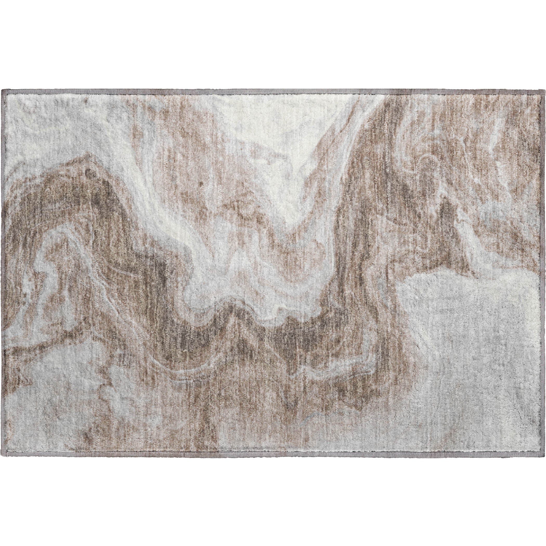 Reykjavik Machine Washable Transitional Taupe Brown Rug 1'8" x 2'6" #shape_Rectangle