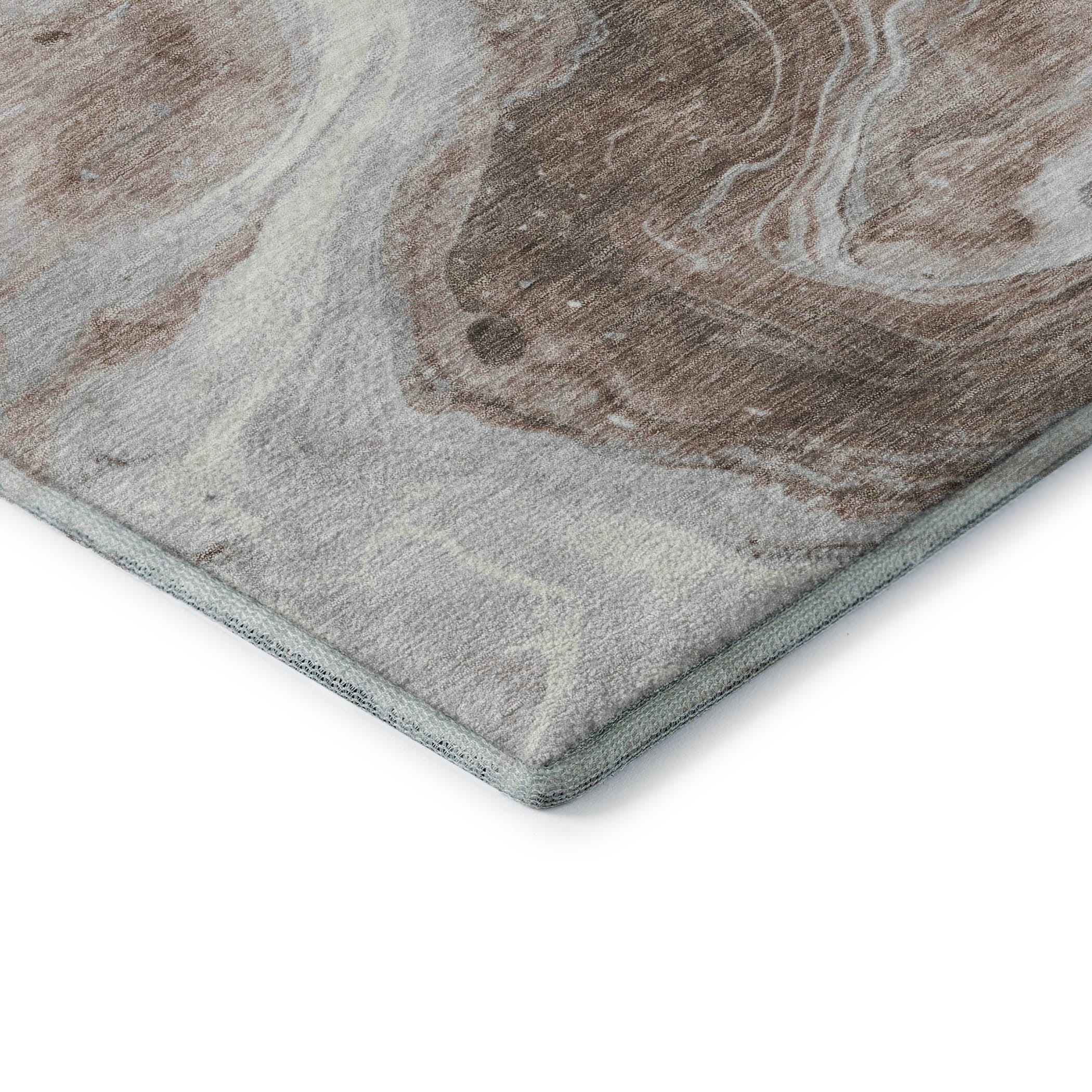 Reykjavik Machine Washable Transitional Taupe Brown Rug 1'8" x 2'6" #shape_Rectangle