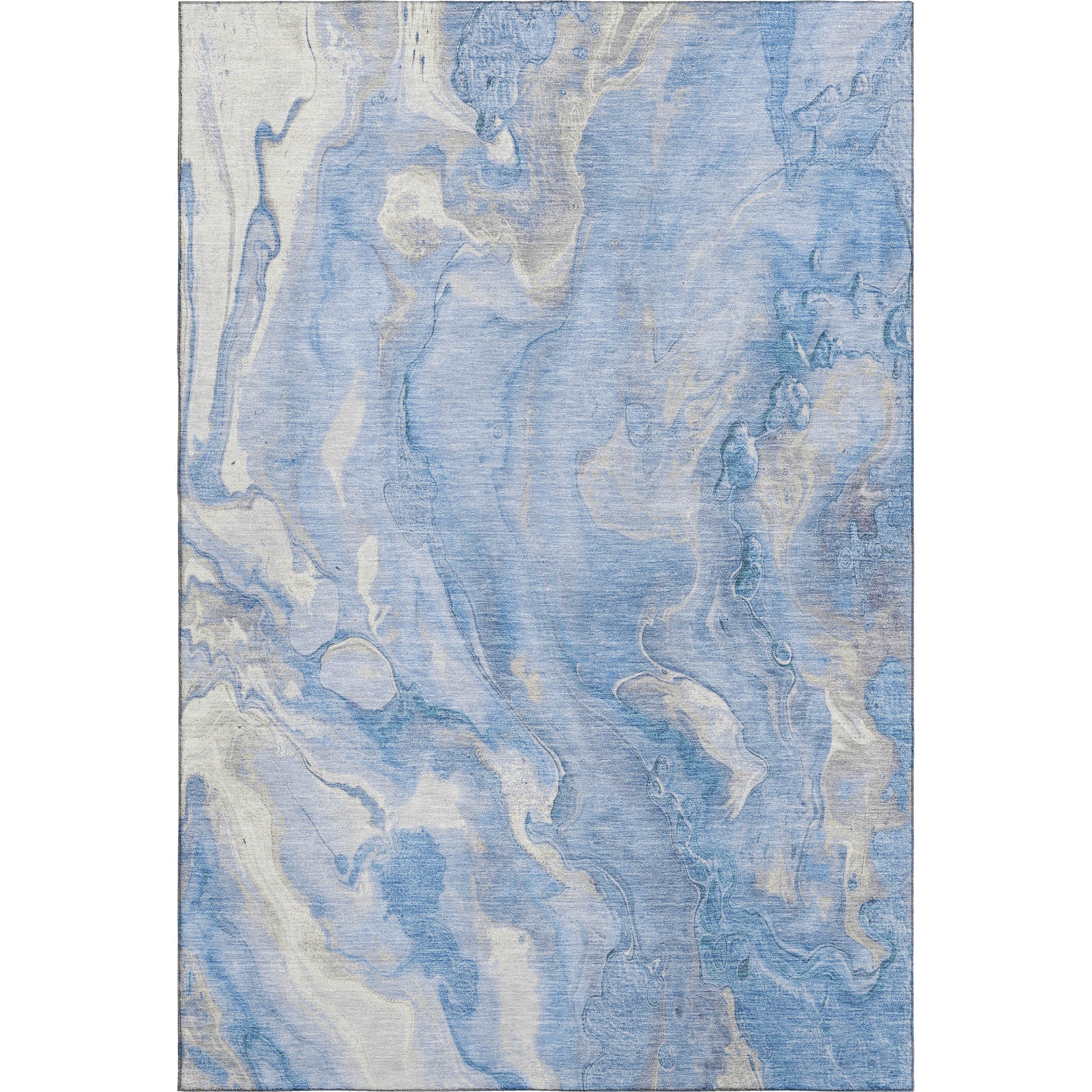 Santorini Machine Washable Transitional Blue Rug 2'6" x 3'10" #shape_Rectangle
