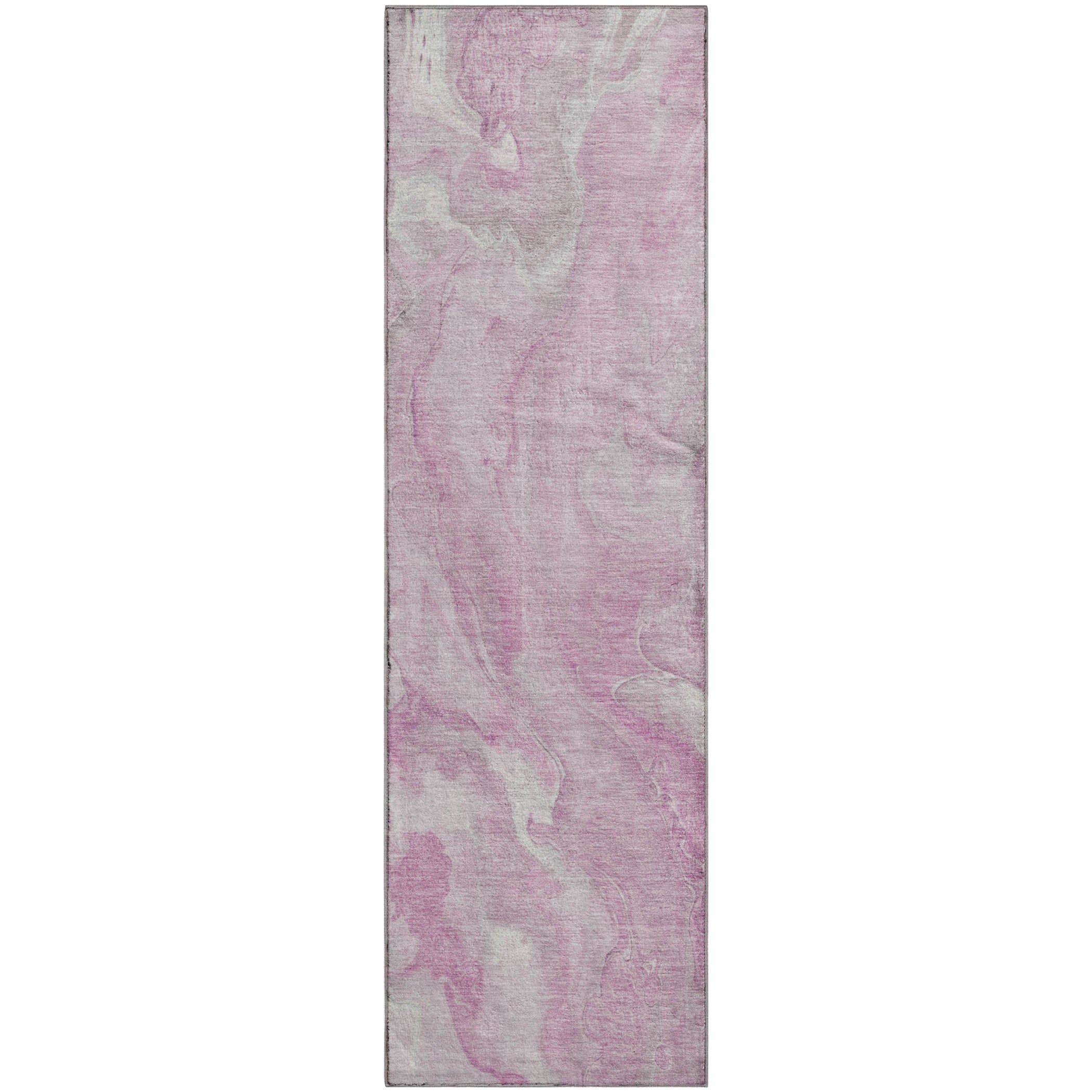 Santorini Machine Washable Transitional Pink Rug 2'3" x 7'6" #shape_Runner