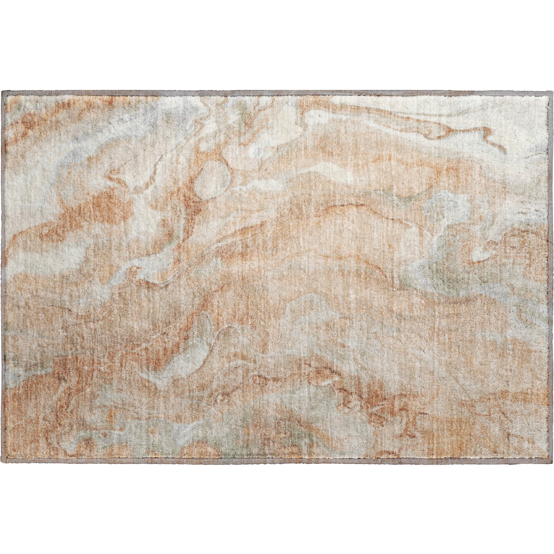 Santorini Machine Washable Transitional Salmon Orange Rug 1'8" x 2'6" #shape_Rectangle