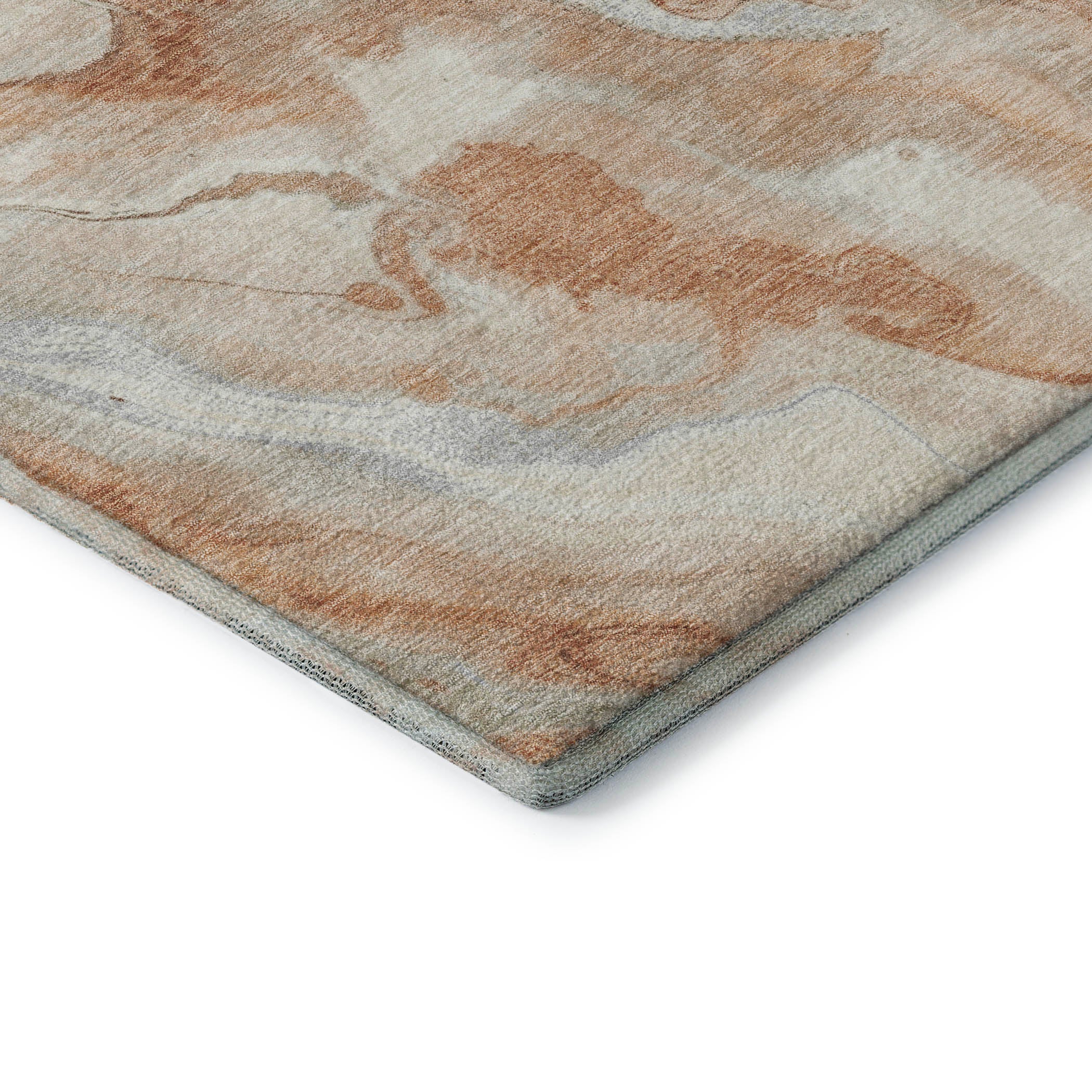 Santorini Machine Washable Transitional Salmon Orange Rug 1'8" x 2'6" #shape_Rectangle