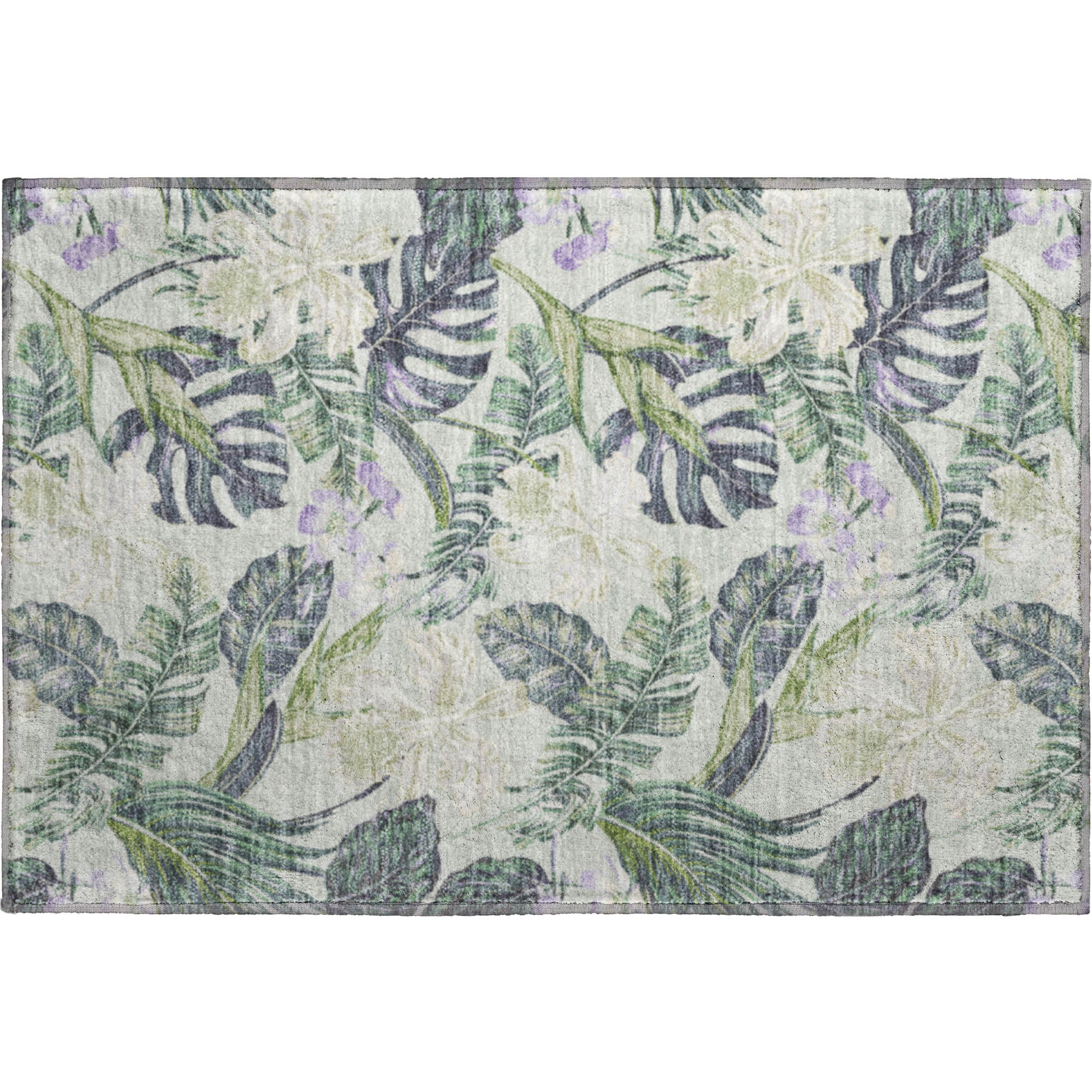 Dubrovnik Machine Washable Transitional Aloe Green Rug 1'8" x 2'6" #shape_Rectangle