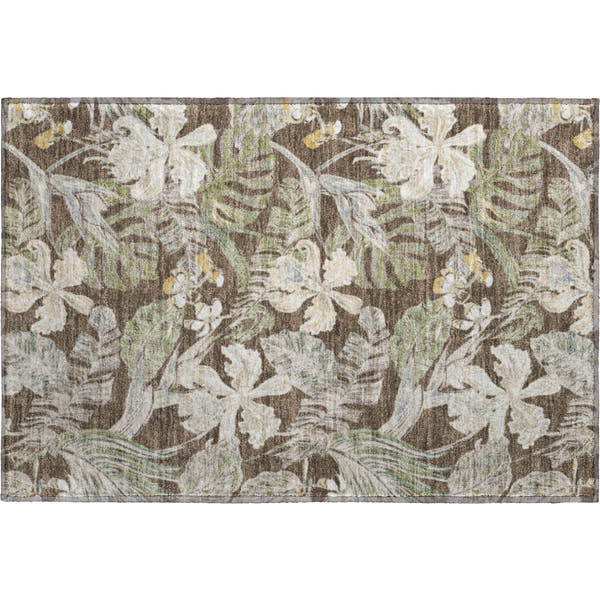Dubrovnik Machine Washable Transitional Brown Rug 1'8" x 2'6"