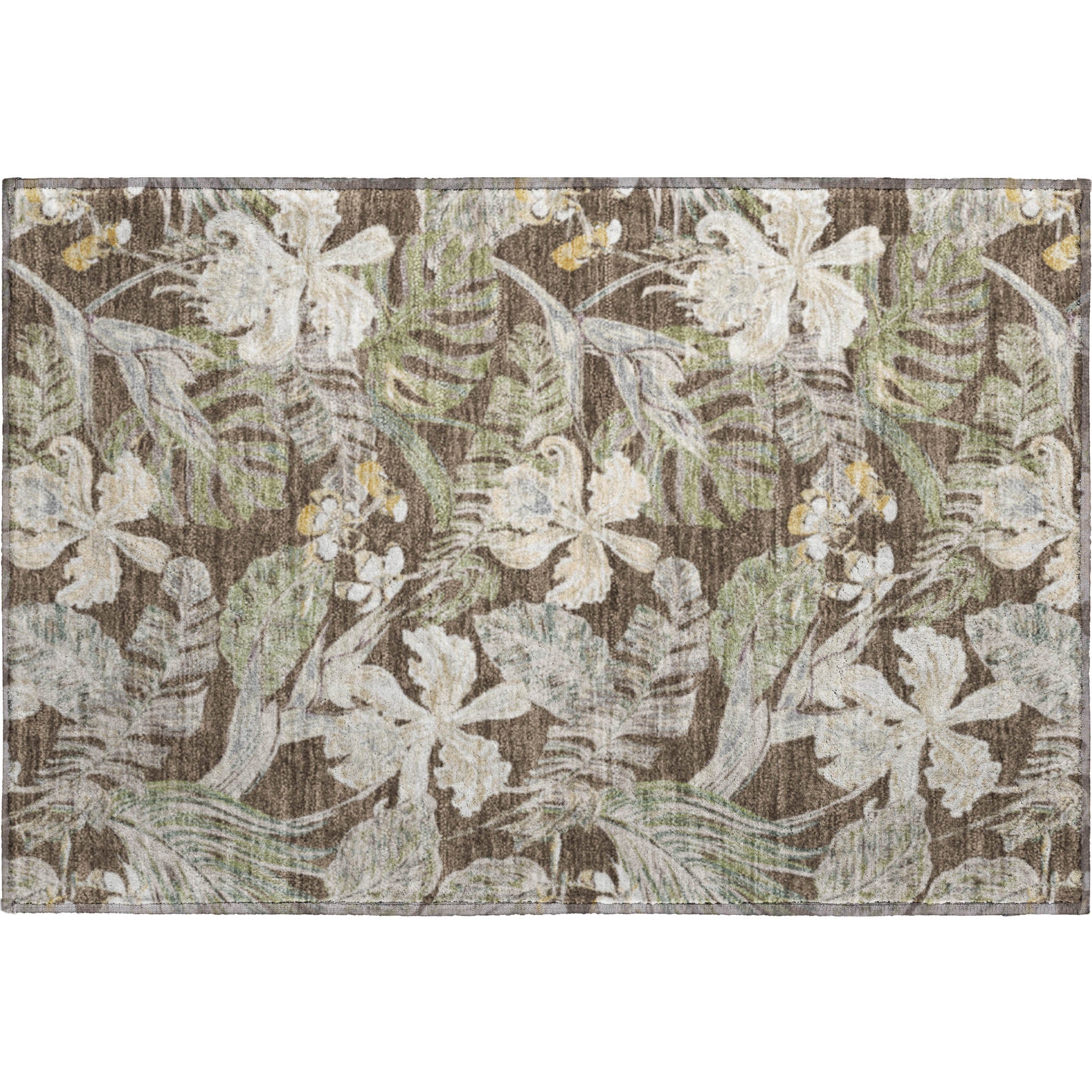 Dubrovnik Machine Washable Transitional Brown Rug 1'8" x 2'6" #shape_Rectangle
