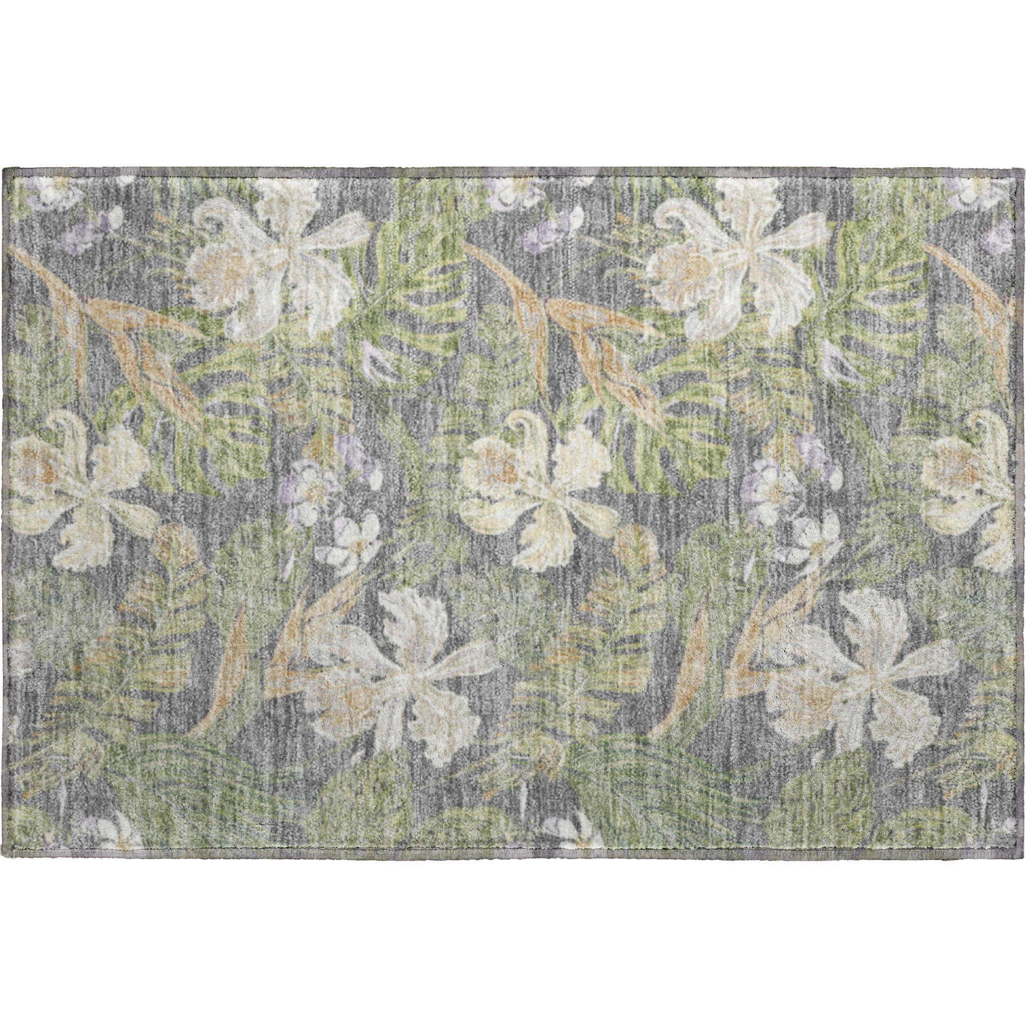 Dubrovnik Machine Washable Transitional Gray Rug 1'8" x 2'6" #shape_Rectangle