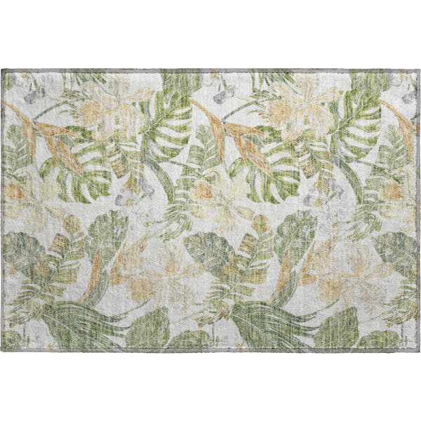 Dubrovnik Machine Washable Transitional Ivory Rug 1'8" x 2'6"