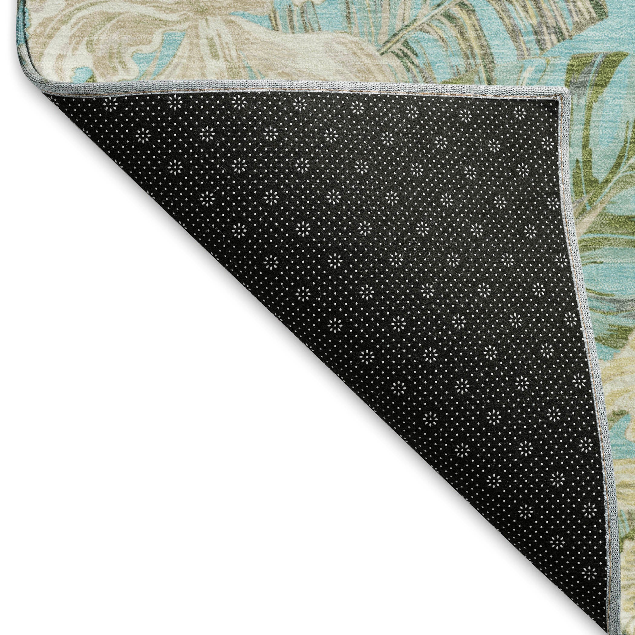 Dubrovnik Machine Washable Transitional Teal Rug 1'8" x 2'6" #shape_Rectangle