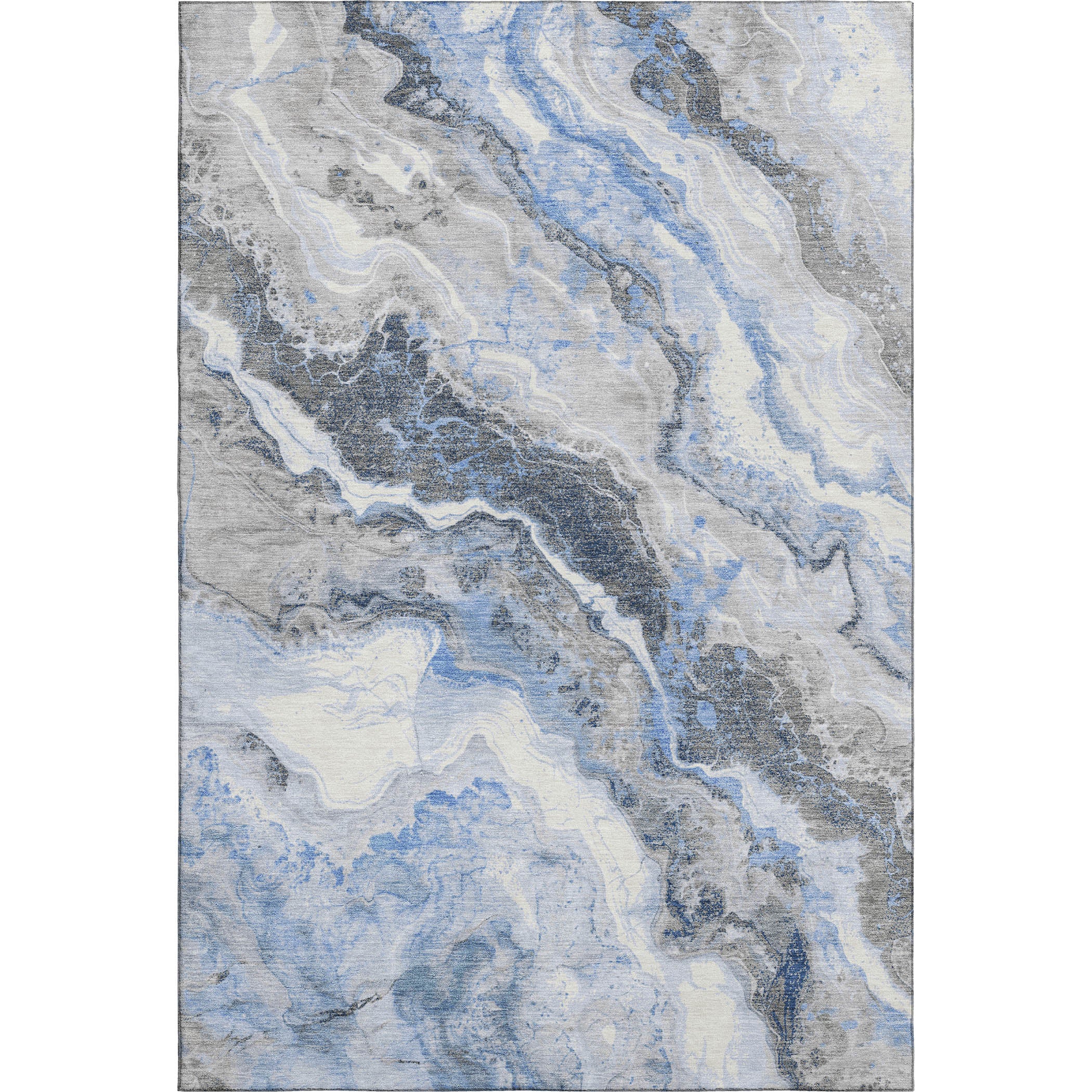 Reykjavik Machine Washable Transitional Blue Rug 2'6" x 3'10" #shape_Rectangle
