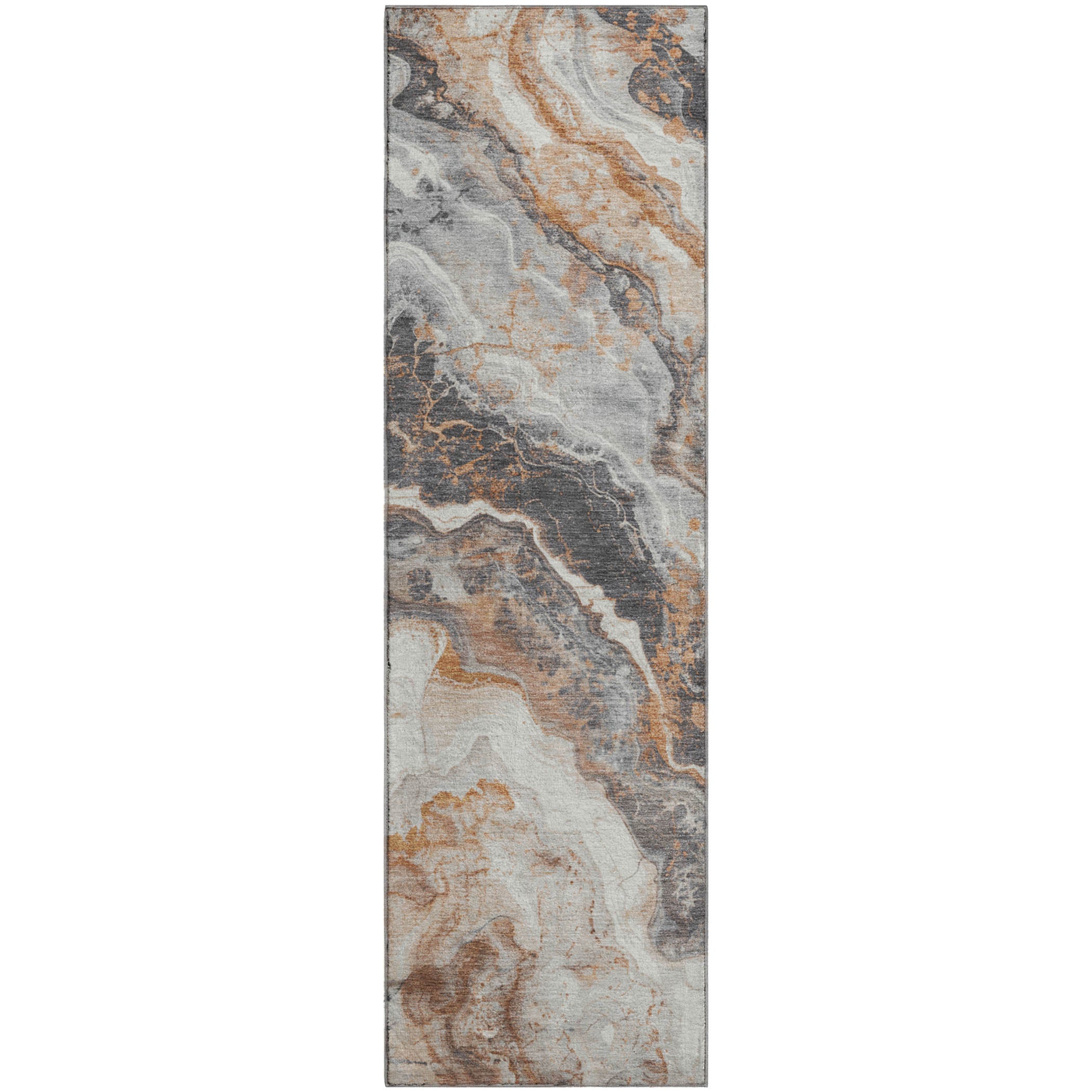 Reykjavik Machine Washable Transitional Silver Gray Rug 2'3" x 7'6" #shape_Runner
